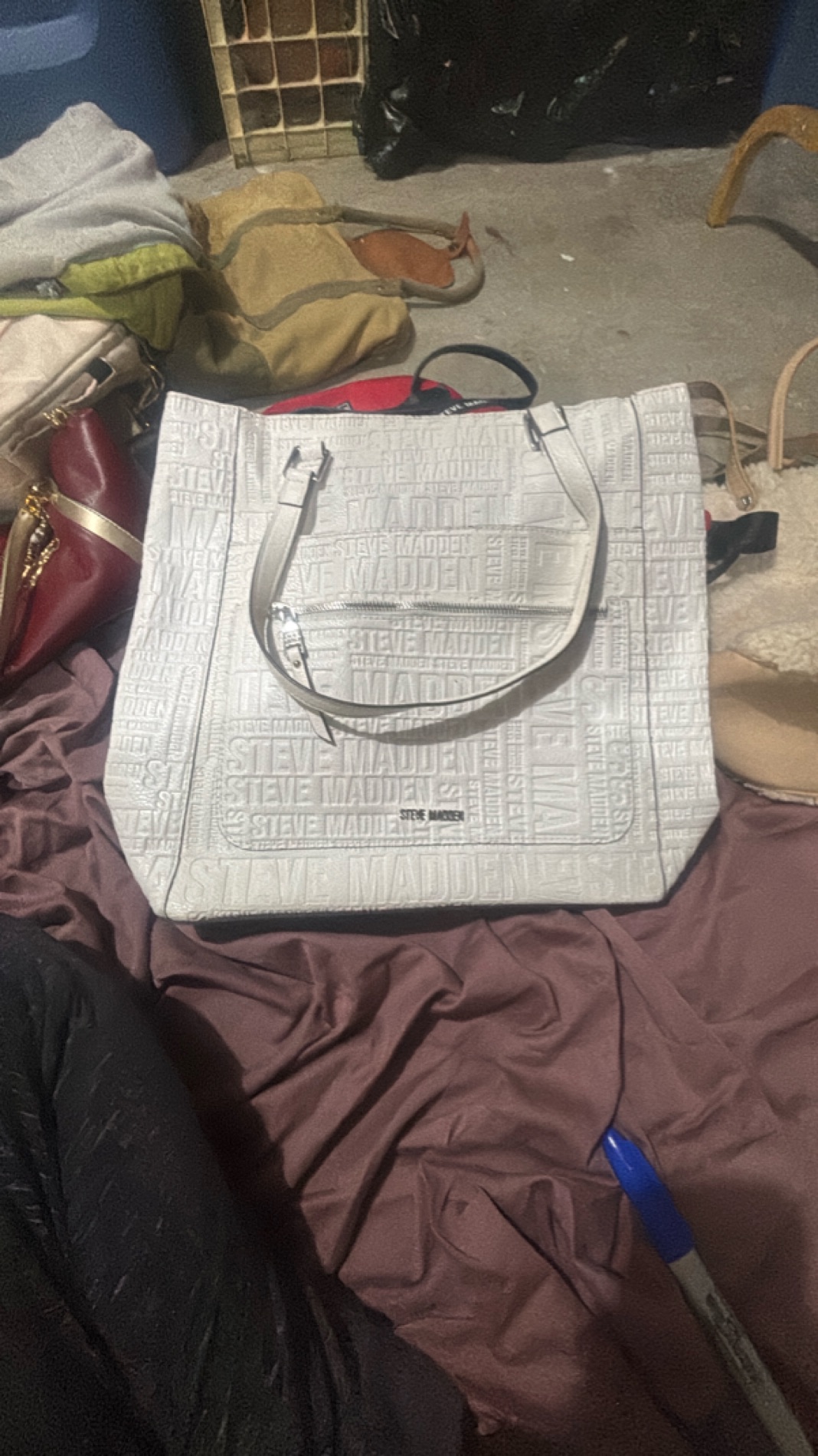 Steve Madden Embossed Logo Tote Bag