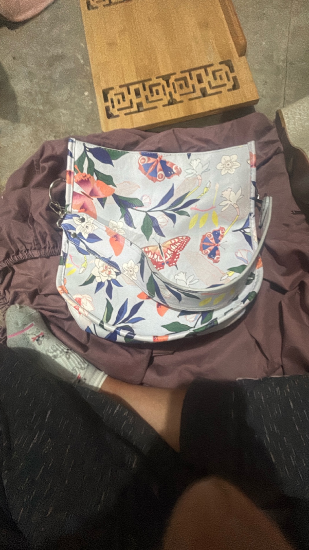 Floral Patterned Saddle Bag