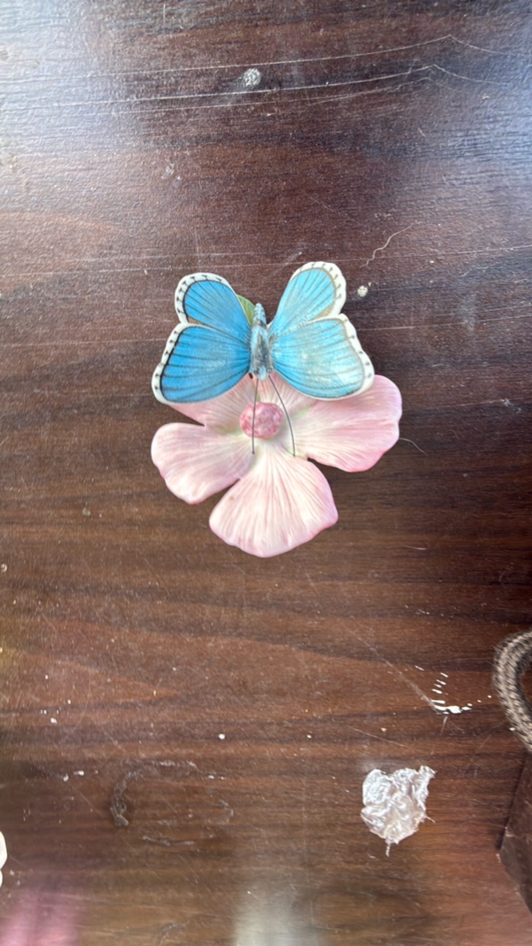 Handcrafted Blue Butterfly Floral Brooch