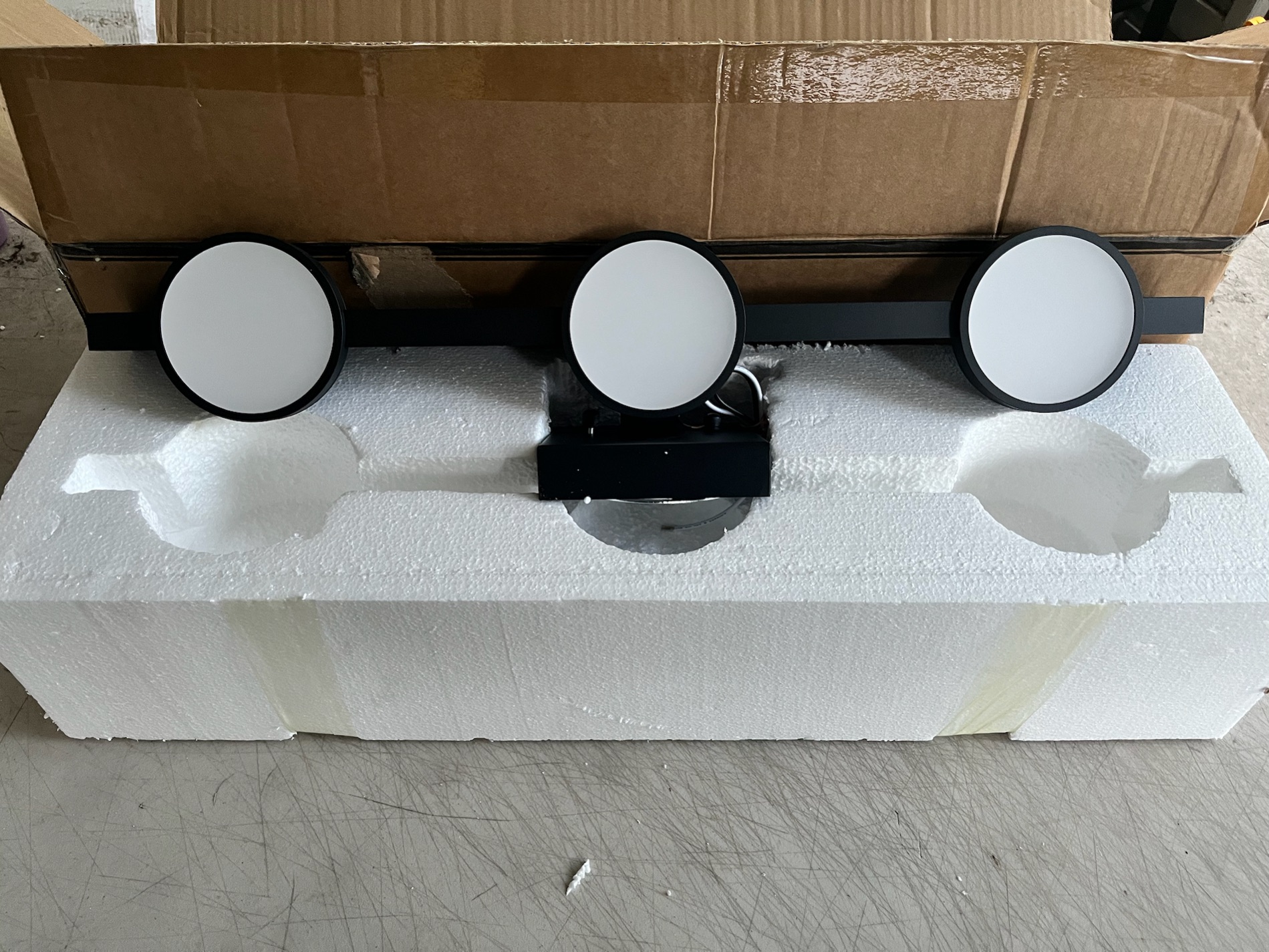 Modern Black Round Wall Sconce with Three Lights