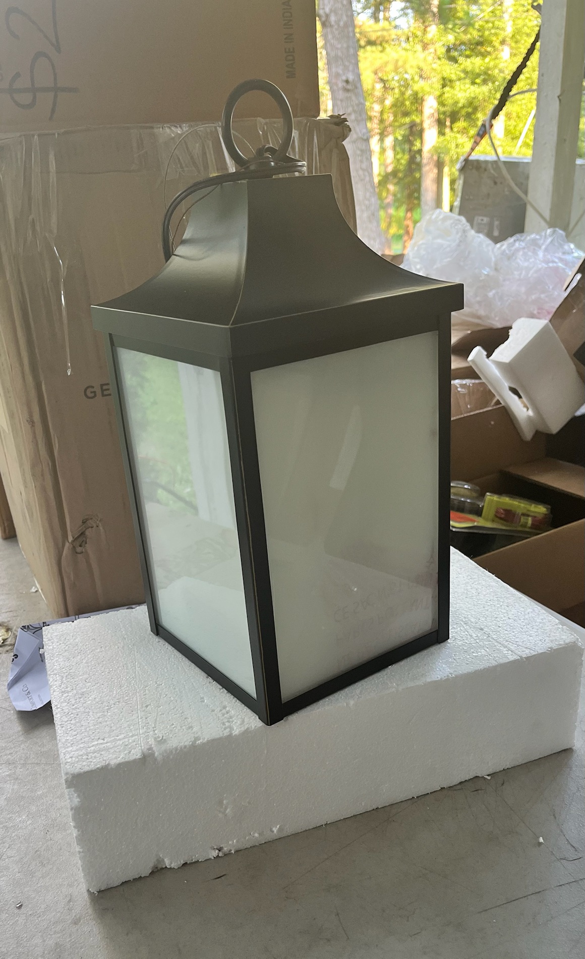 Black Outdoor Hanging Lantern Light