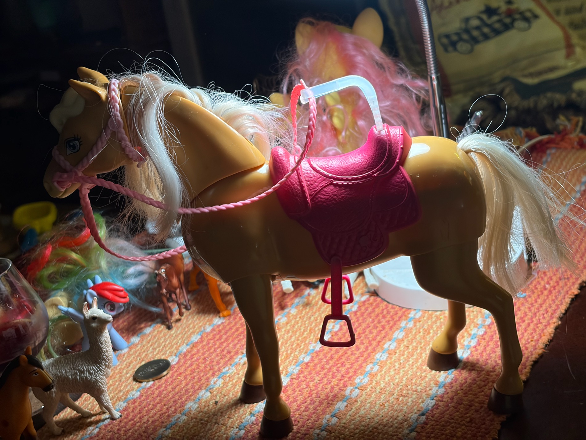 Children's Toy Horse with Saddle and Bridle