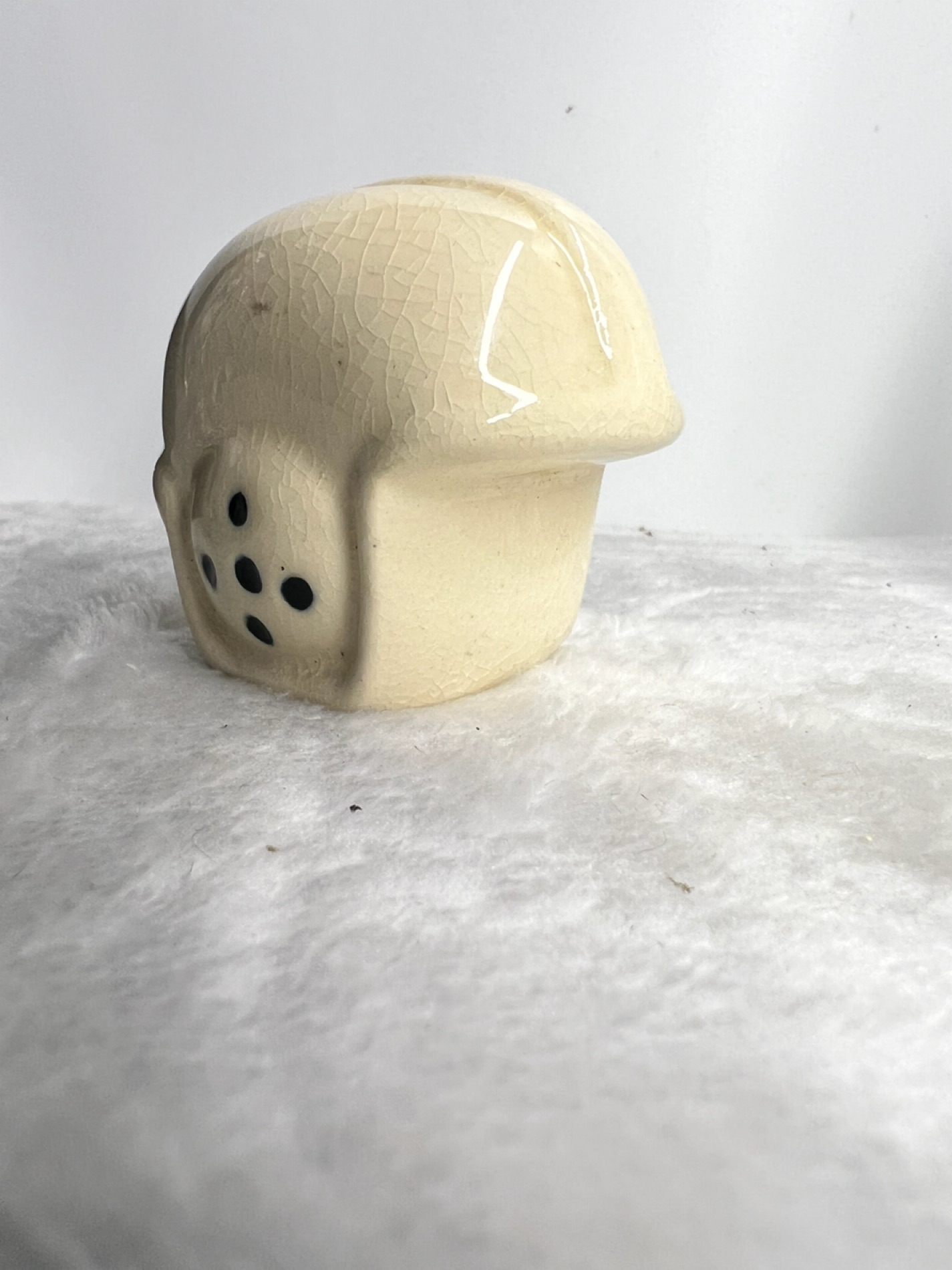 Cream Ceramic Helmet Planter