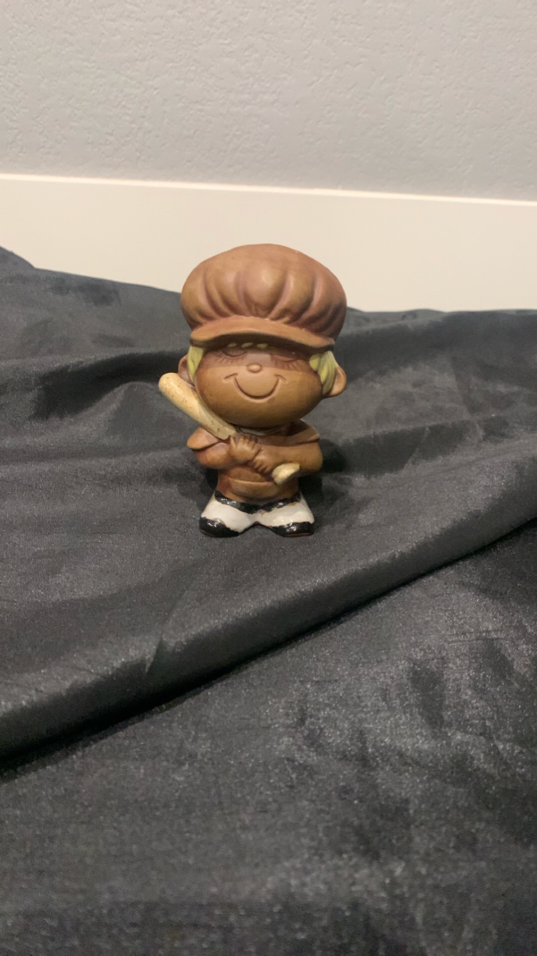 Charming Baseball Player Ceramic Figurine