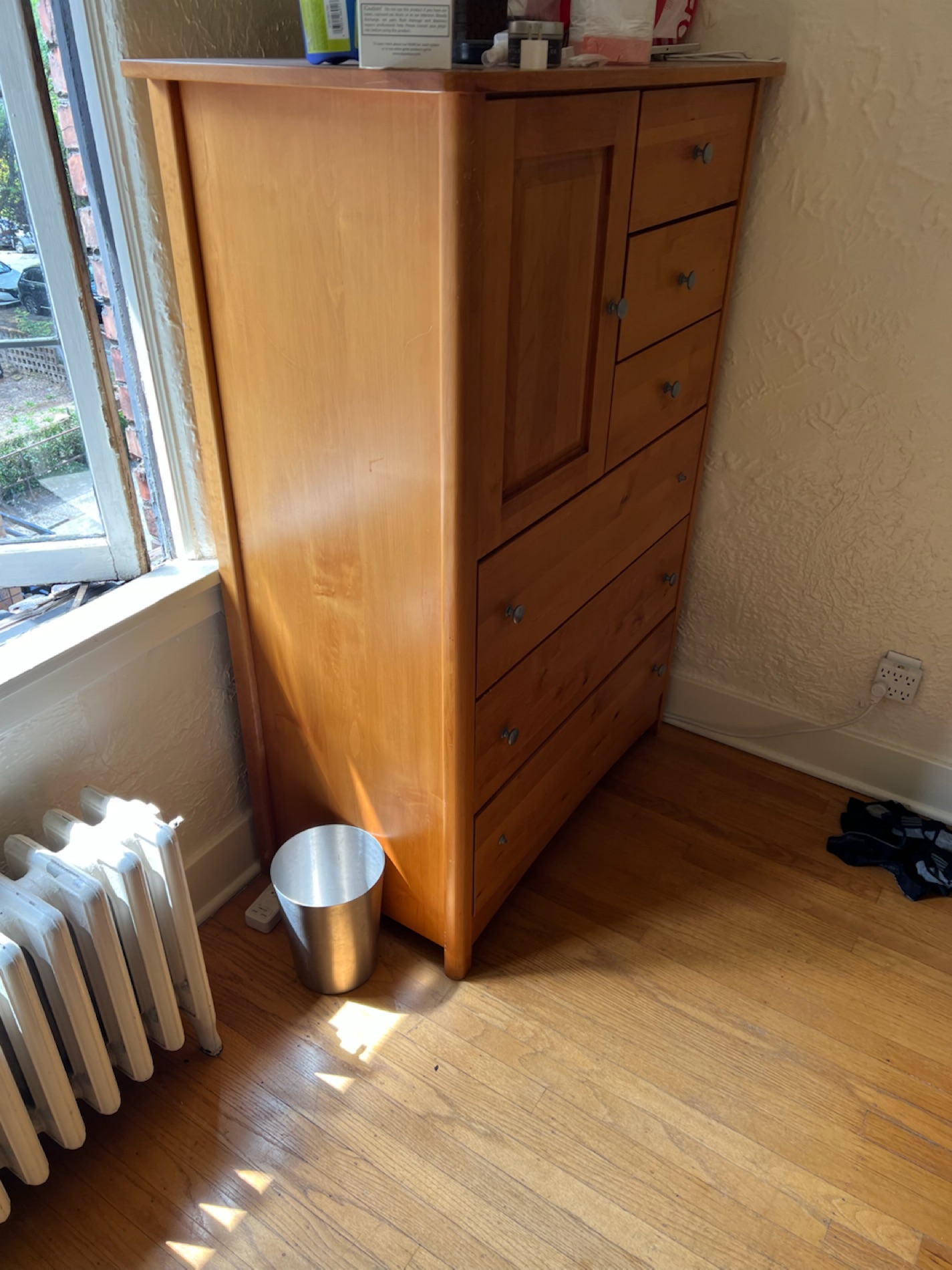 Solid Wood Tall Dresser with Cabinet