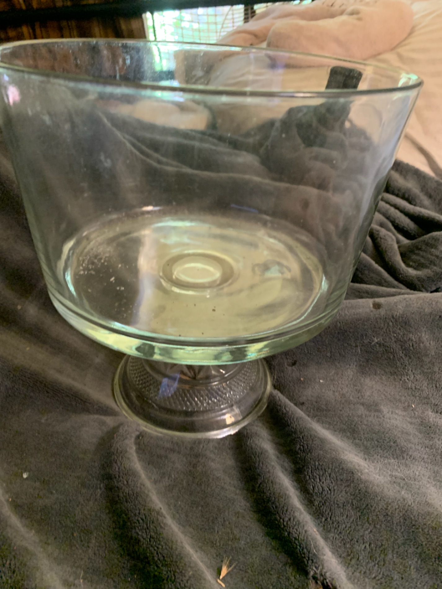 Clear Glass Pedestal Trifle Bowl
