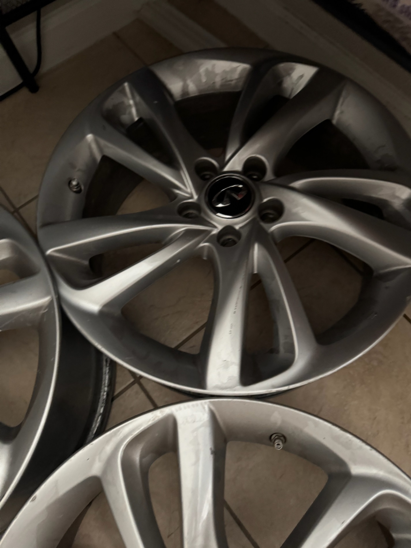 Set of Four Silver Alloy Car Wheels photo