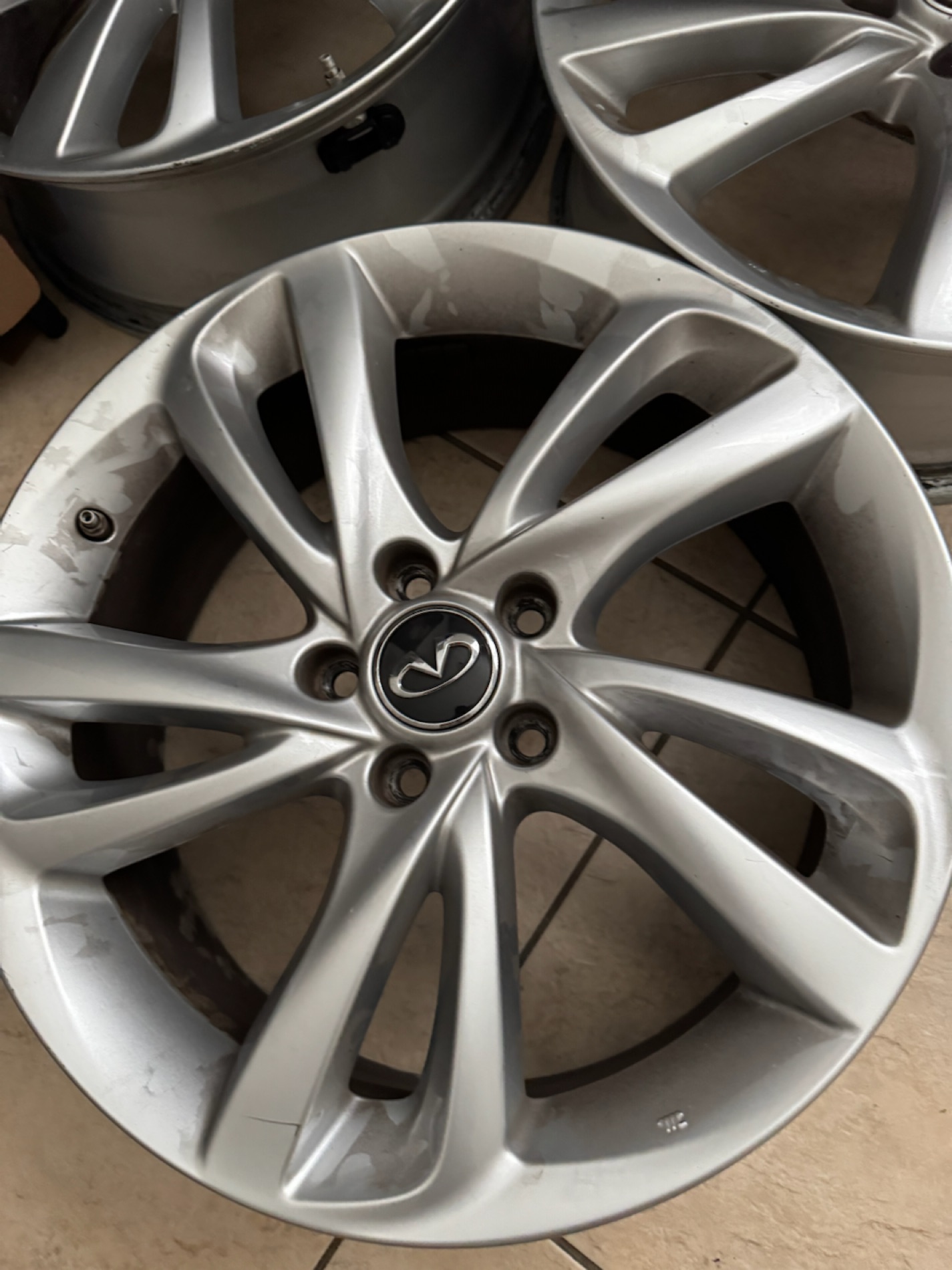 Set of Four Silver Alloy Car Wheels photo