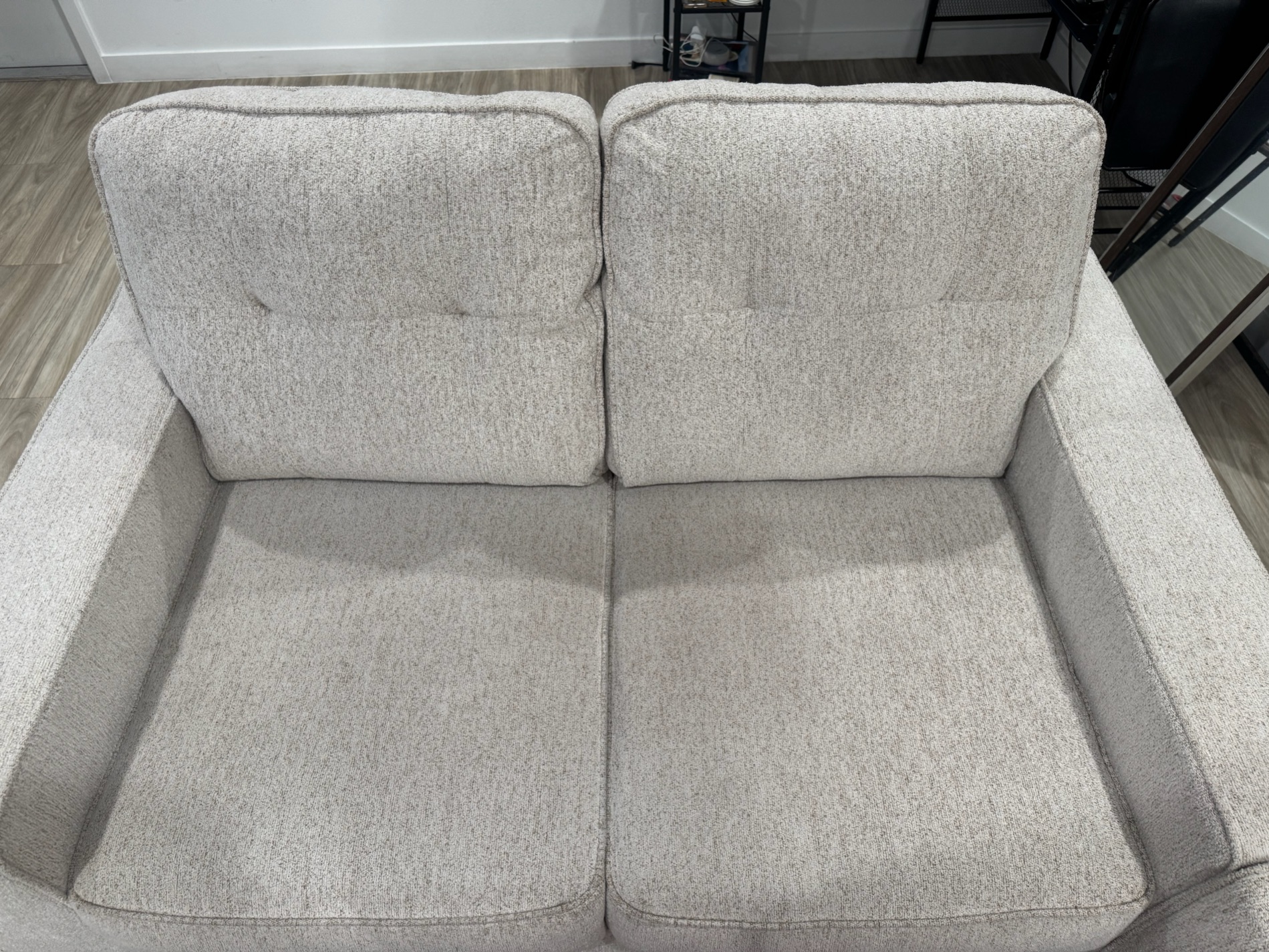 Modern Beige Fabric Sofa Set with Cushions photo