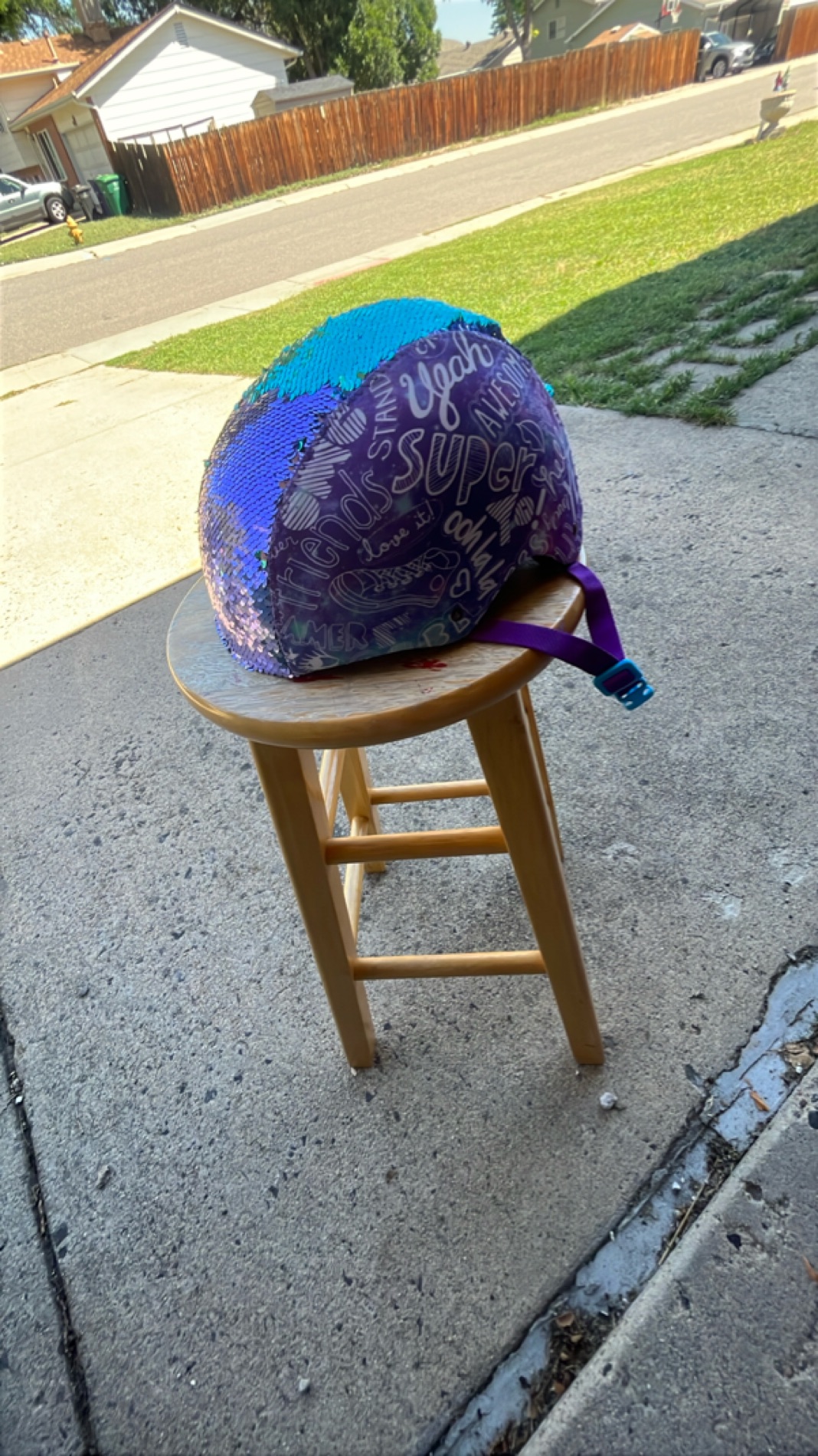 Colorful Sequin Kids Bike Helmet