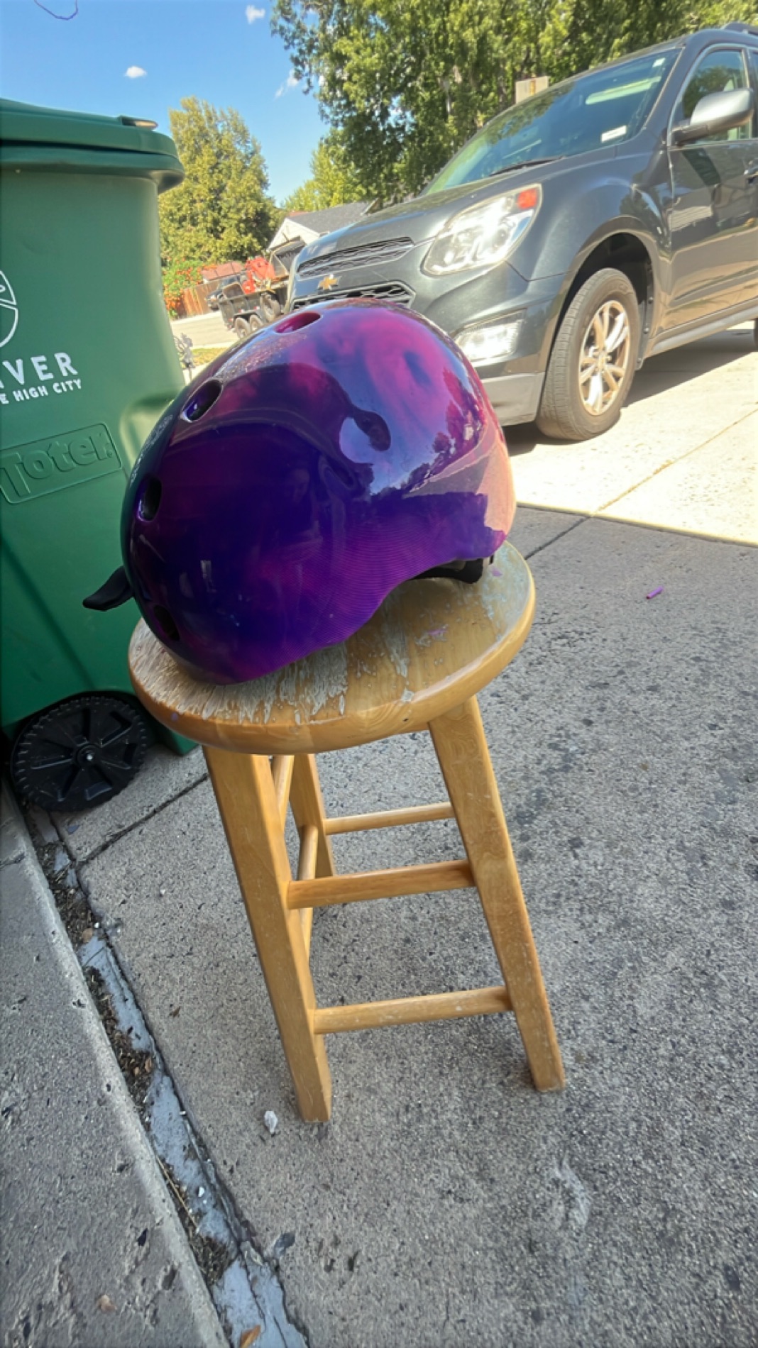 Purple Glossy Bike Helmet