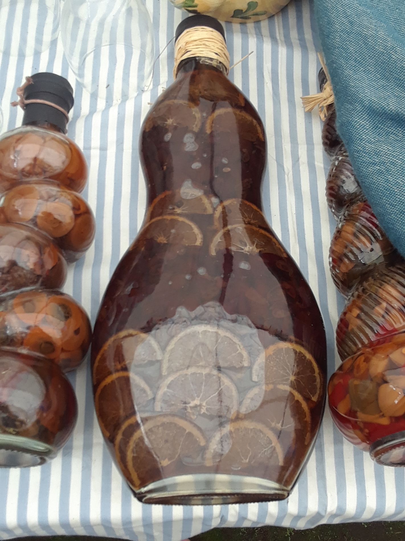 Decorative Glass Bottle with Preserved Citrus