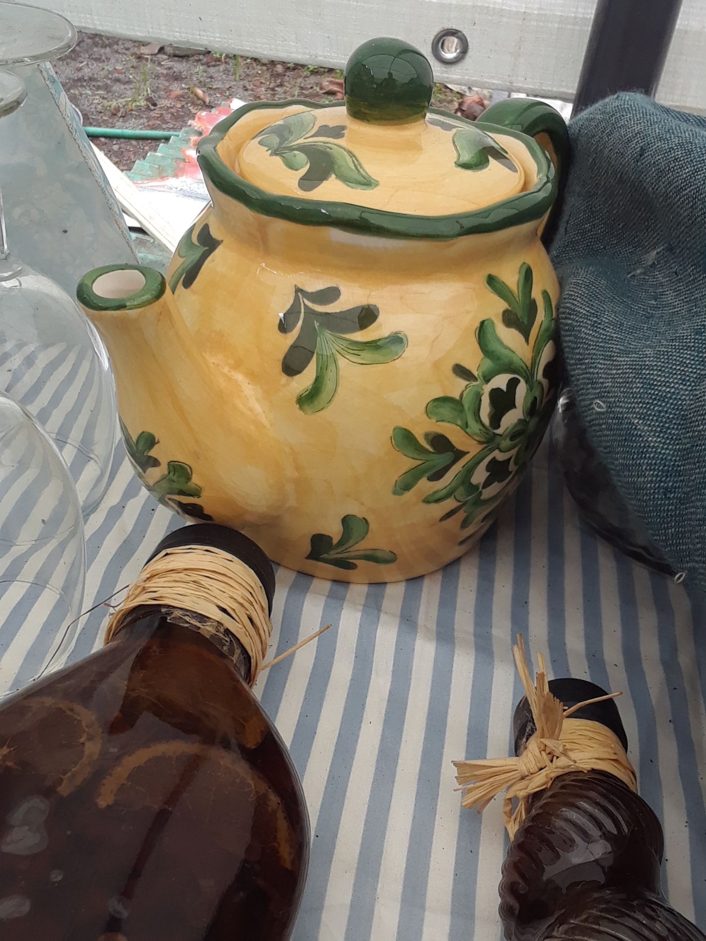 Hand-Painted Ceramic Teapot with Lid