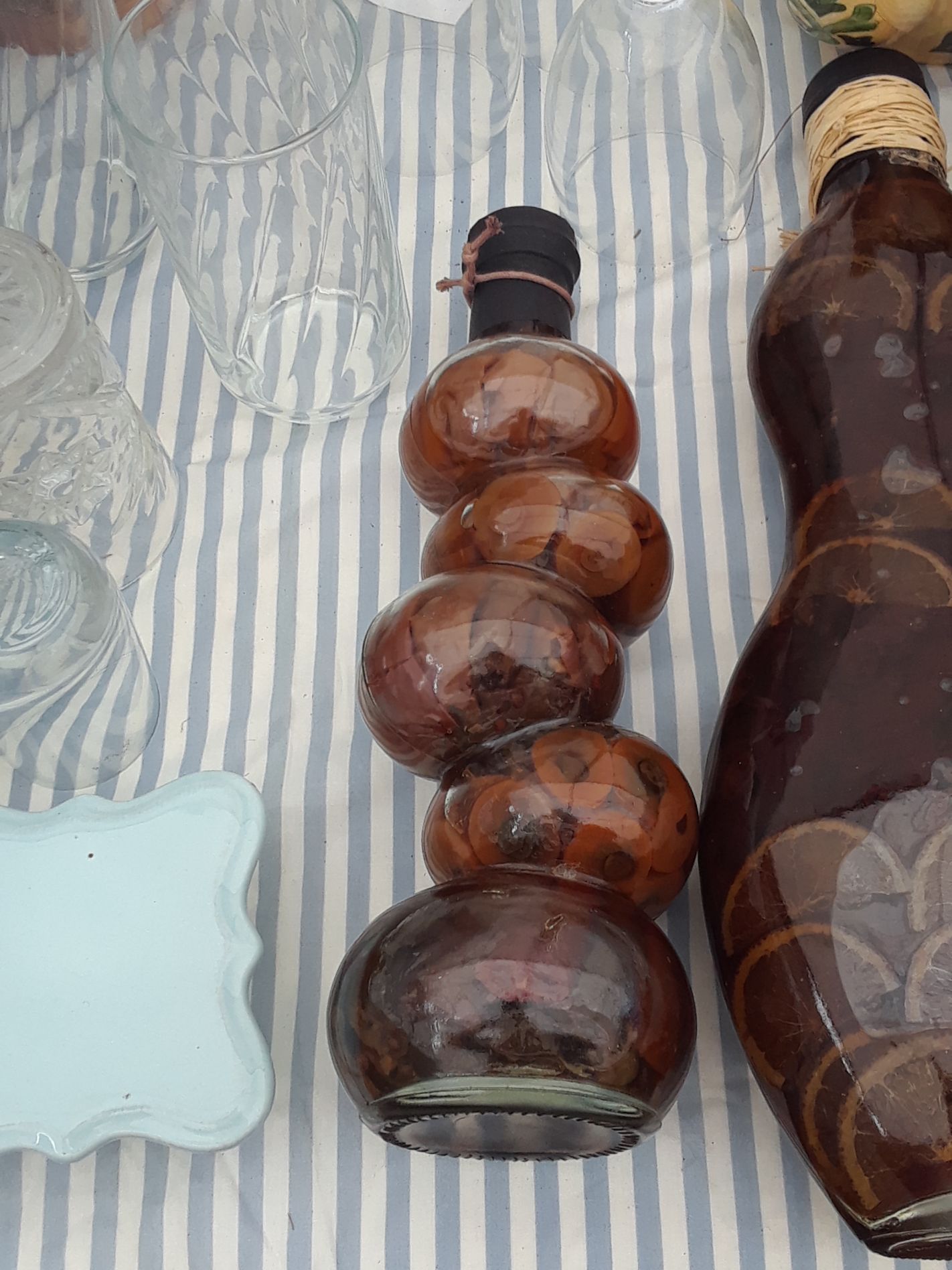 Unique Amber Glass Decorative Bottle