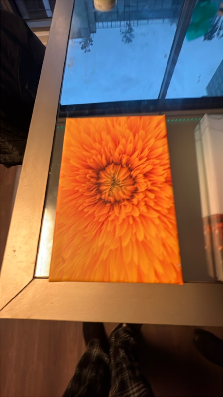 Orange Floral Canvas Art