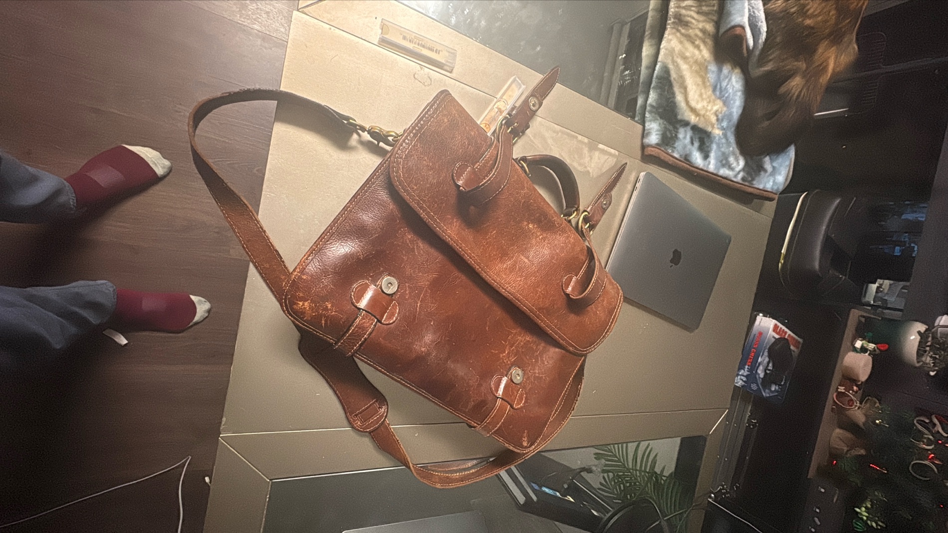 Vintage Leather Messenger Bag