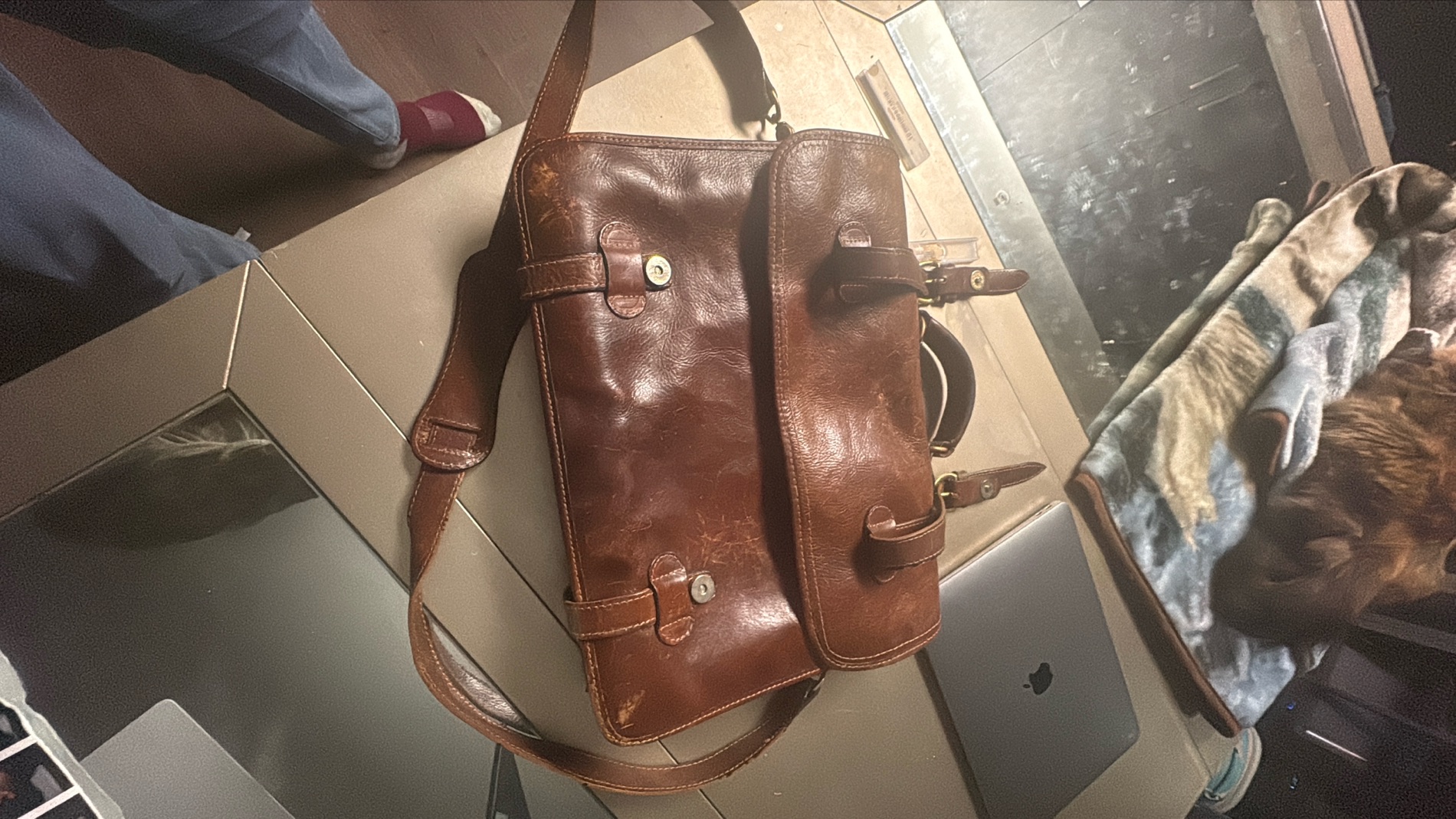 Vintage Leather Messenger Bag photo