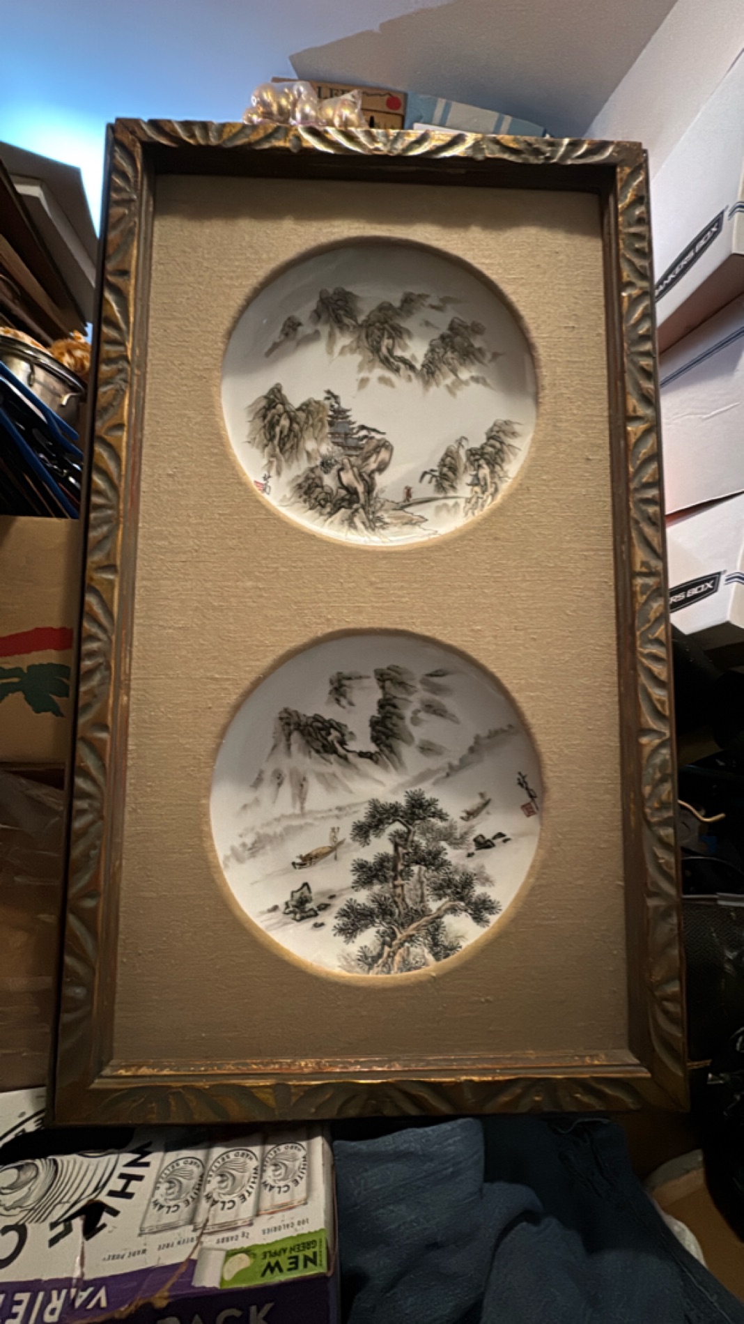 Framed Decorative Porcelain Plates