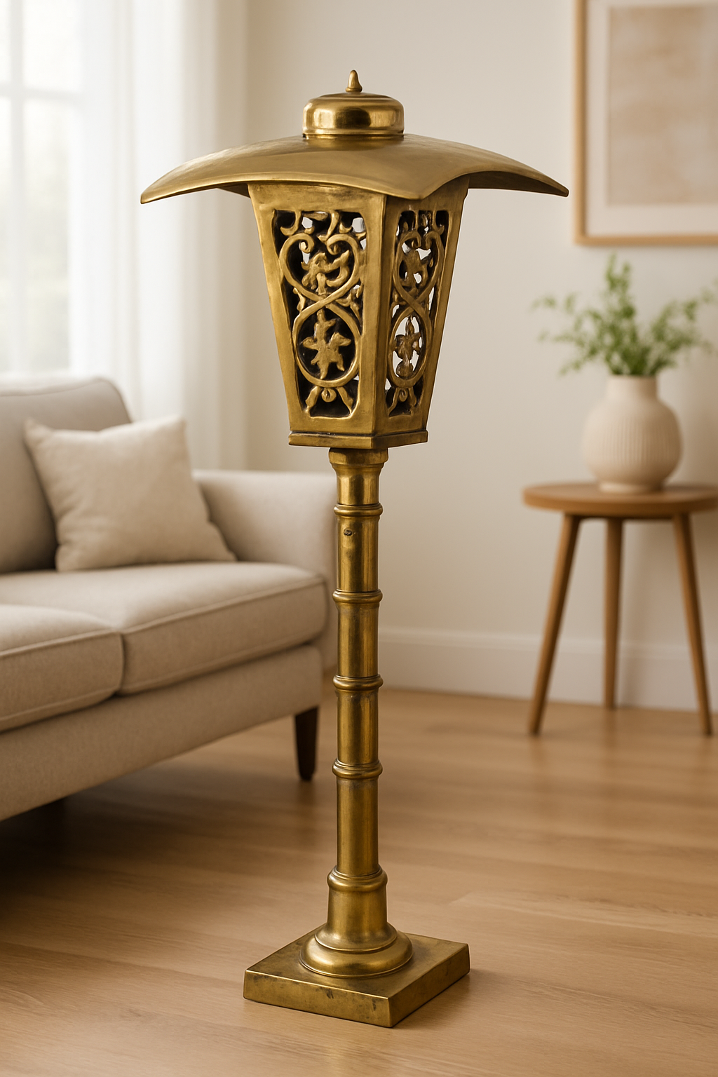 Vintage Brass Floor Lamp