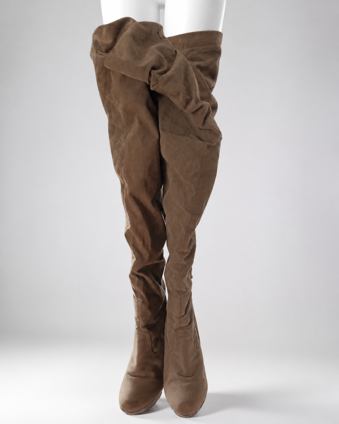 Brown Suede Over-the-Knee Boots