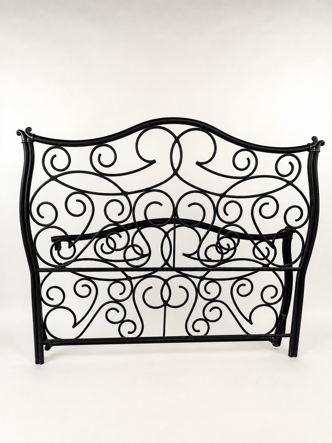 Elegant Black Wrought Iron Headboard