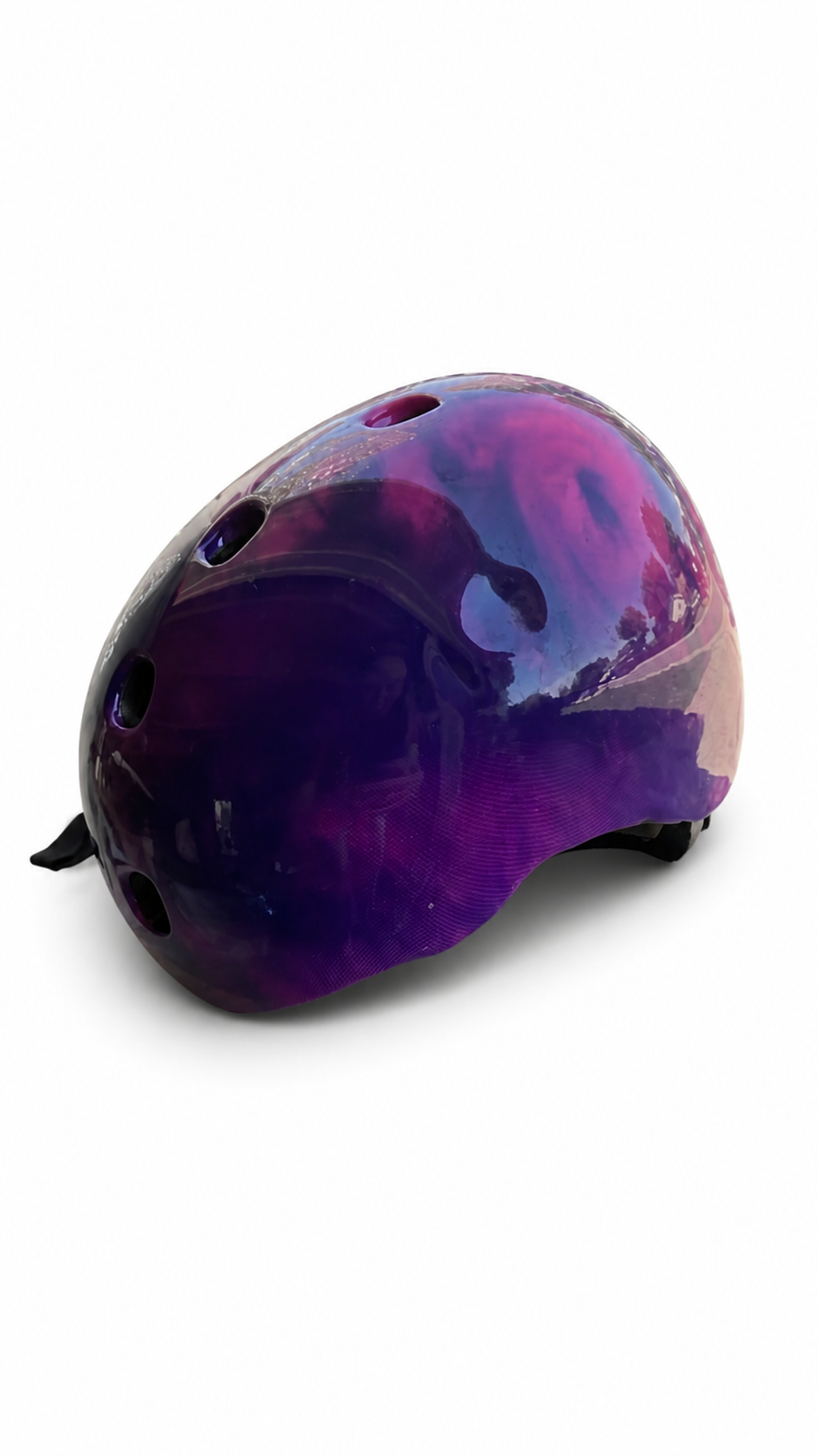 Purple Glossy Bike Helmet