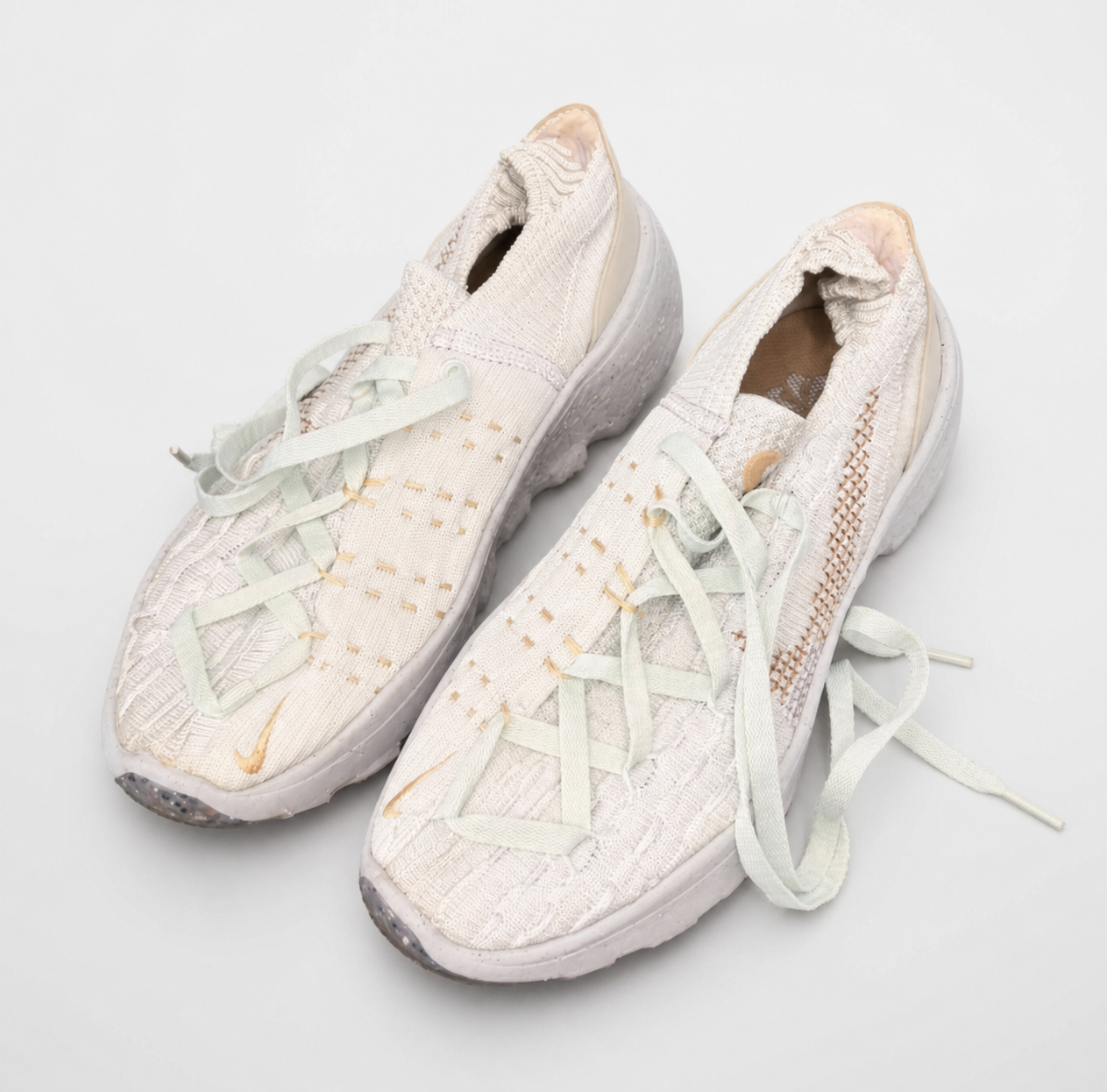 Nike White Woven Sneakers - Women's Size US 6.5 photo