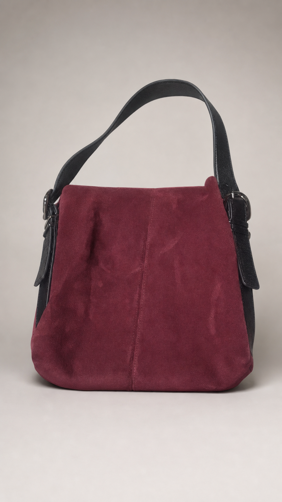 Burgundy Suede Shoulder Bag