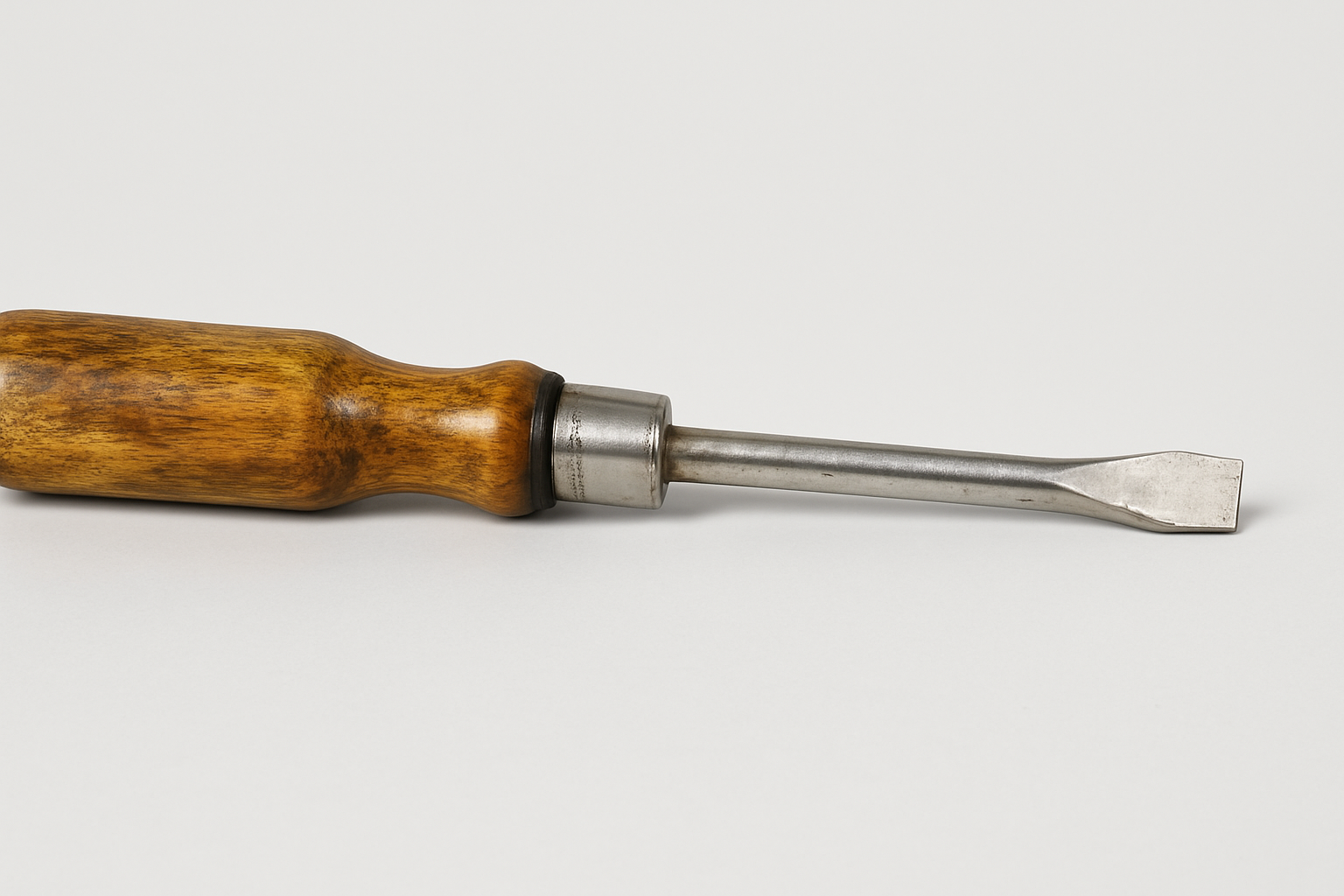 Vintage Flathead Screwdriver with Wooden Handle
