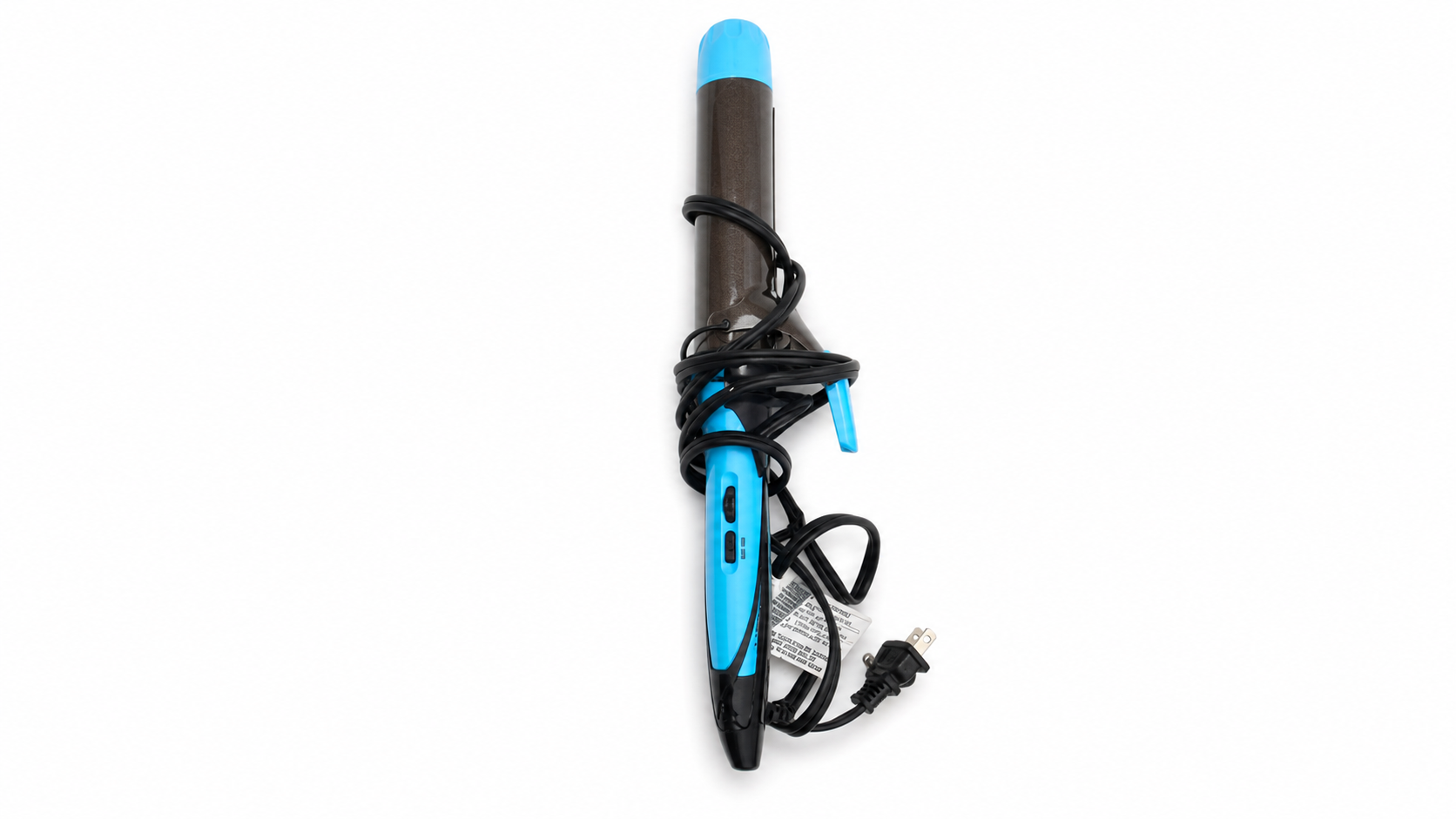 Ceramic Rotating Curling Iron with Blue Accents photo