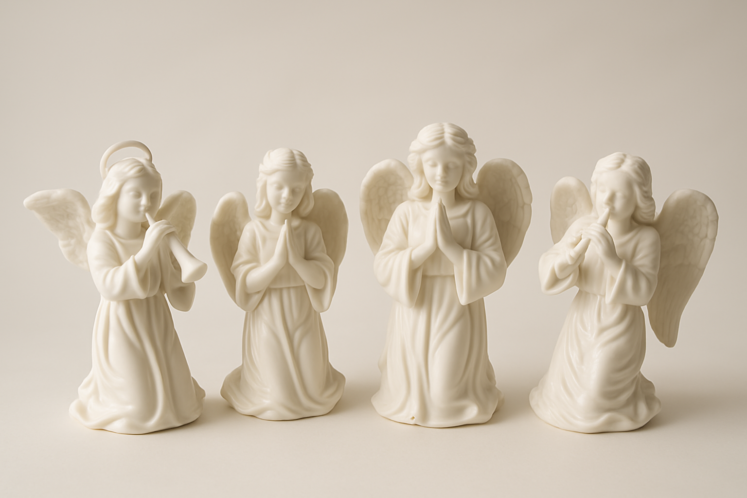 Porcelain Angel Figurines Set