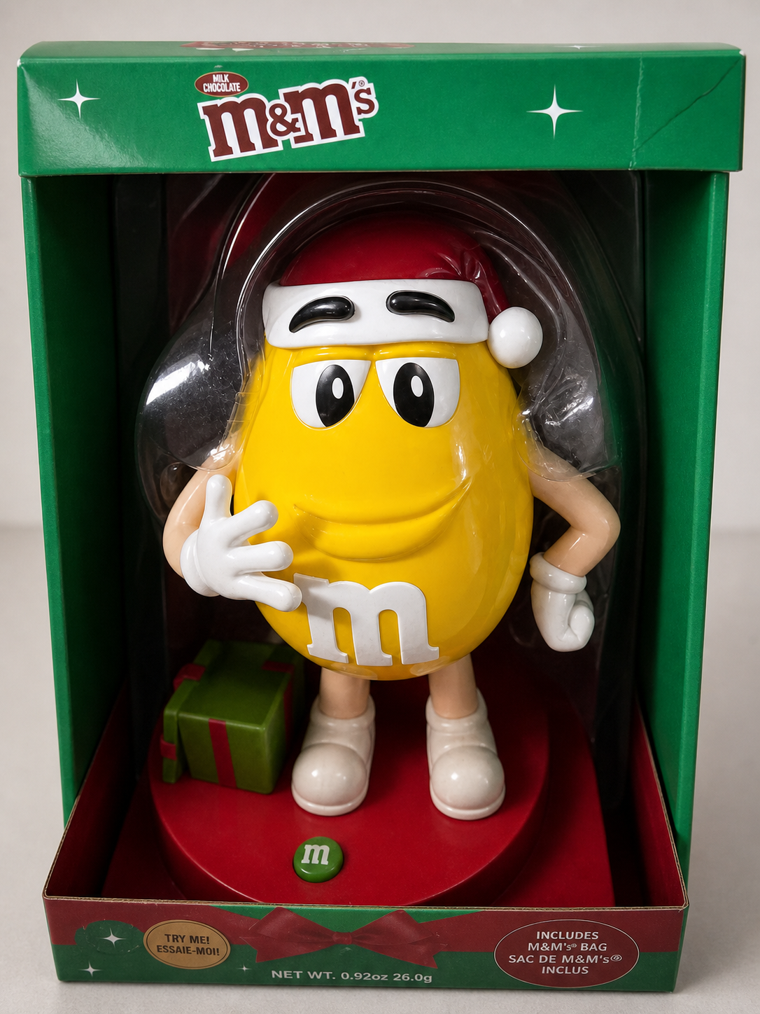 M&M's Christmas Yellow Character Dispenser