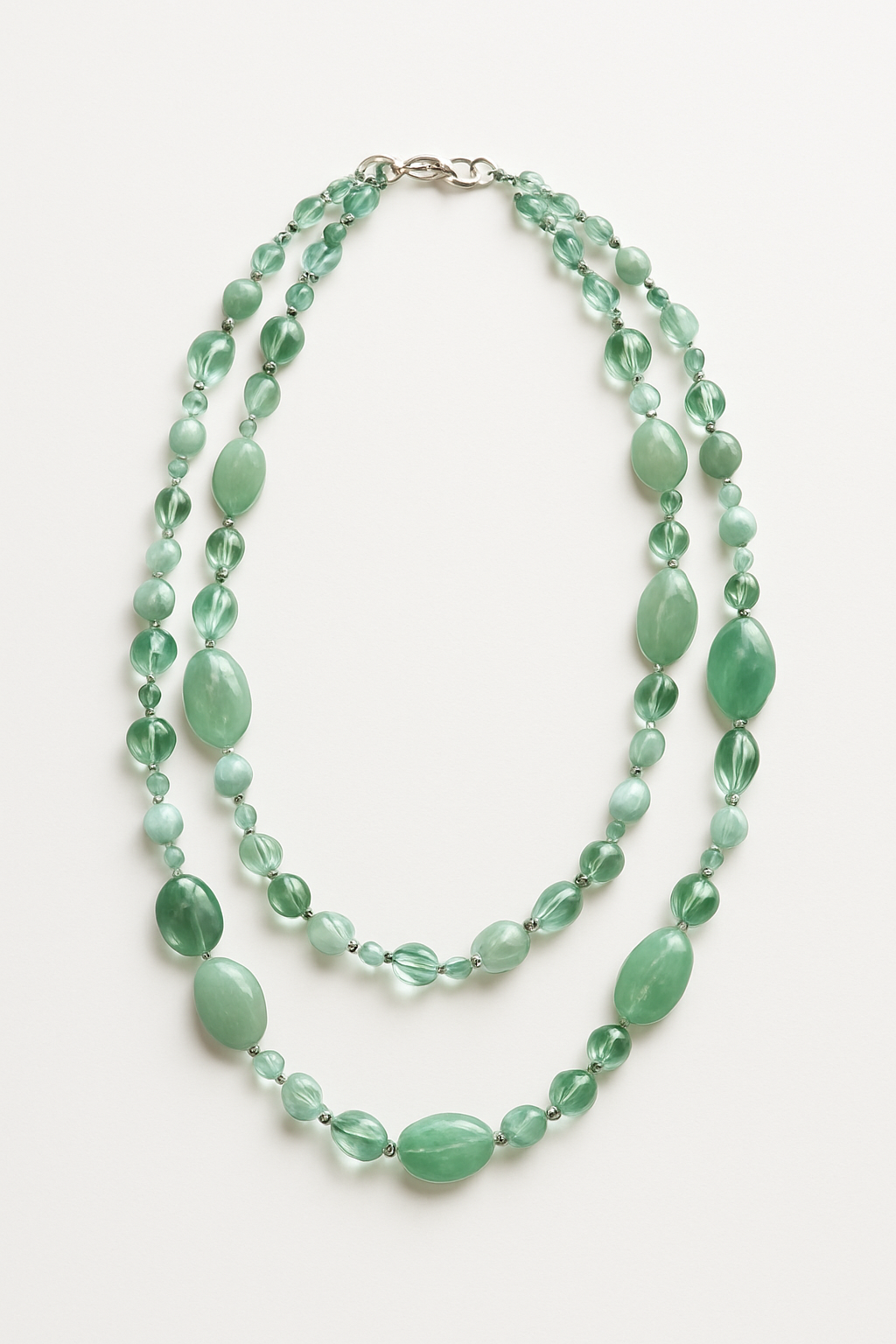Elegant Multi-Strand Green Beaded Necklace