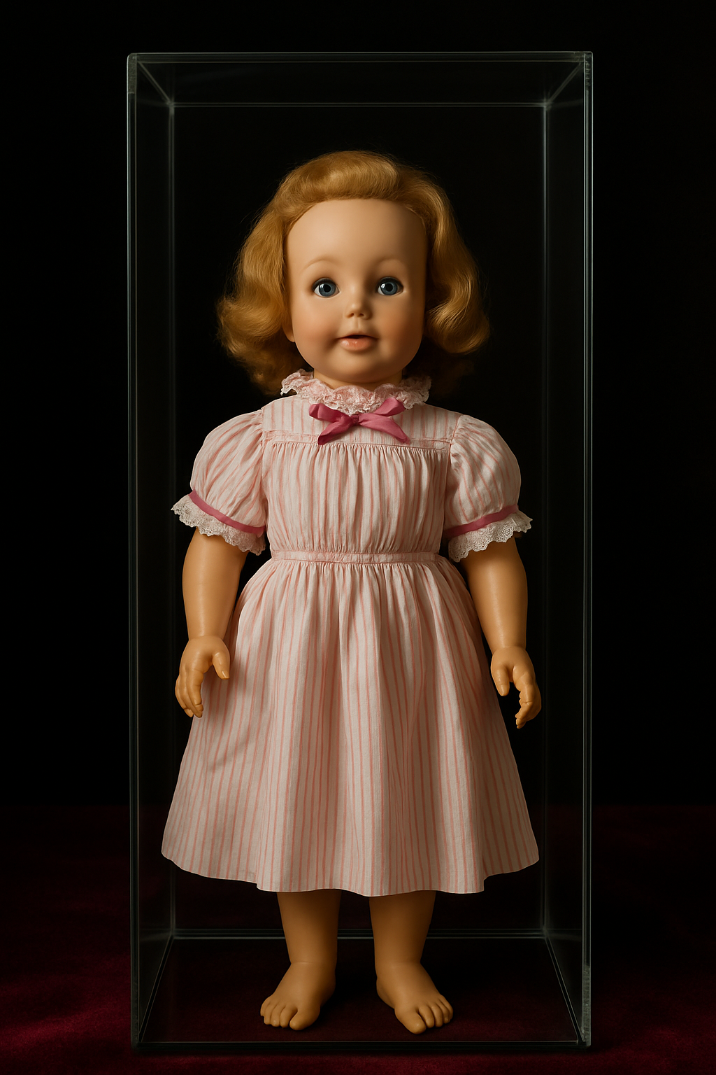 Vintage Porcelain Doll in Pink Dress
