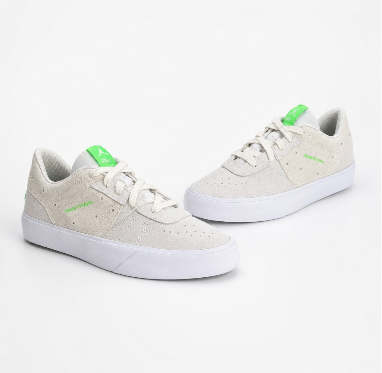 Canvas Low-Top Sneakers with Green Accents