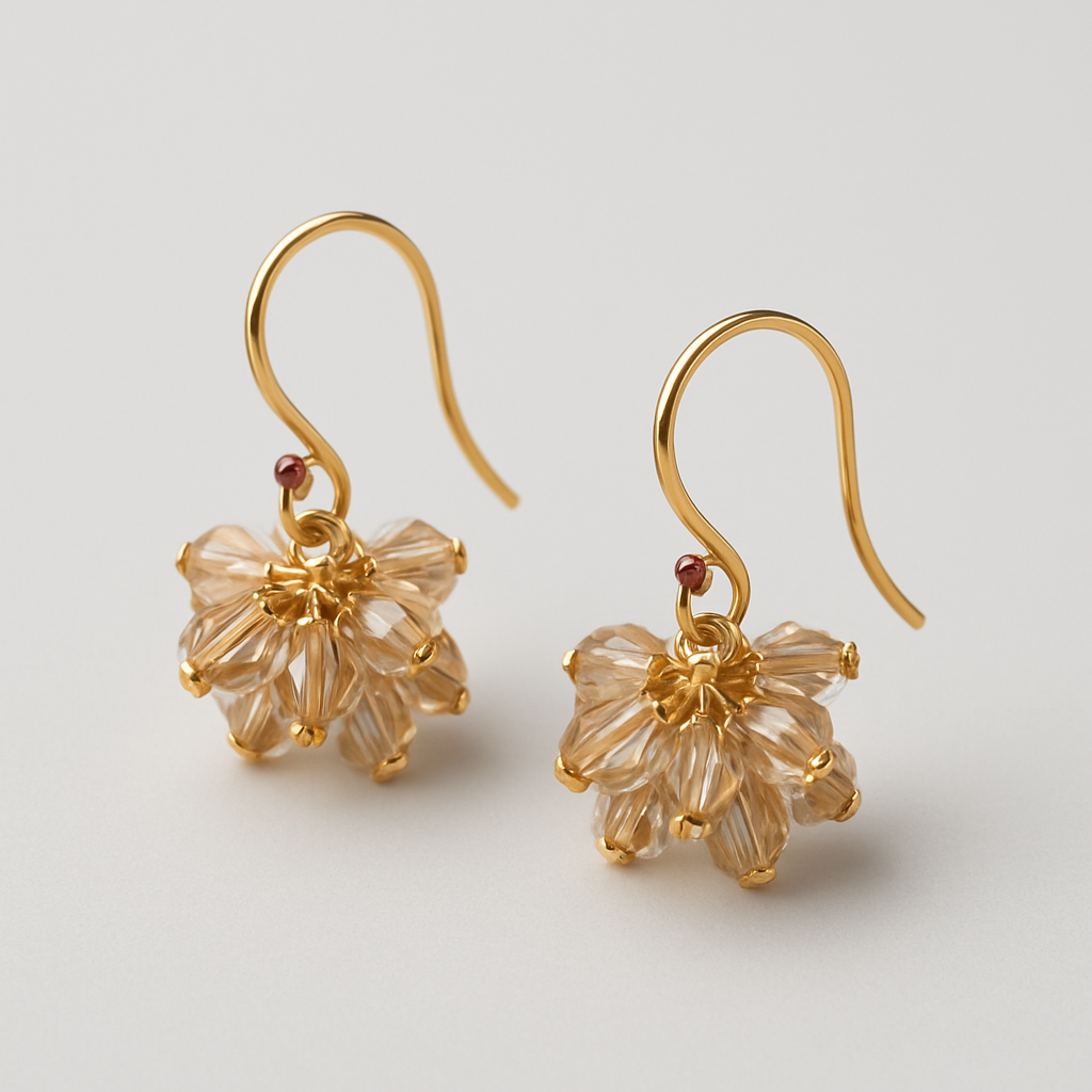 Elegant Crystal Flower Earrings