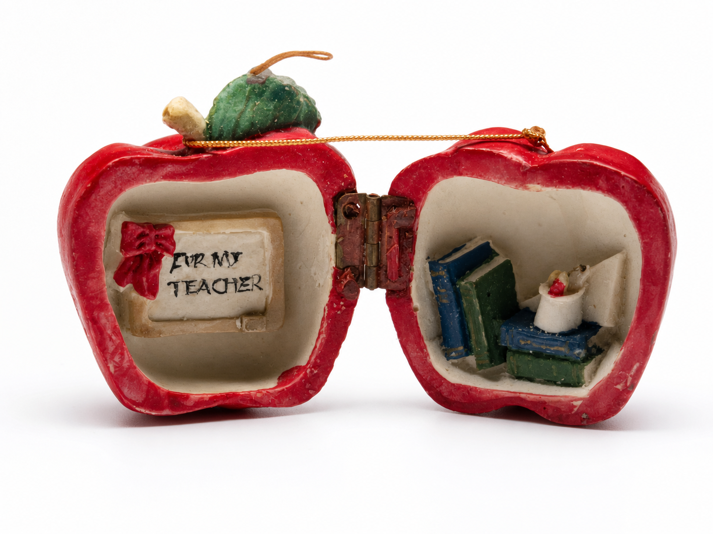 Decorative Apple-Shaped Ceramic Trinket Box