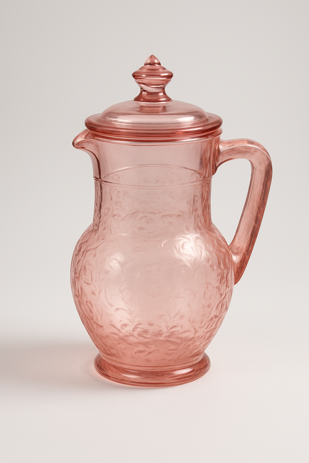 Vintage Pink Glass Pitcher