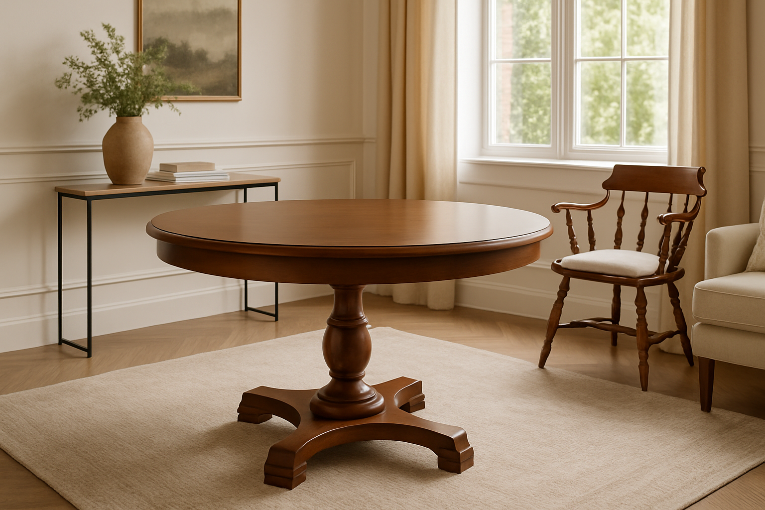 Solid Wood Round Dining Table