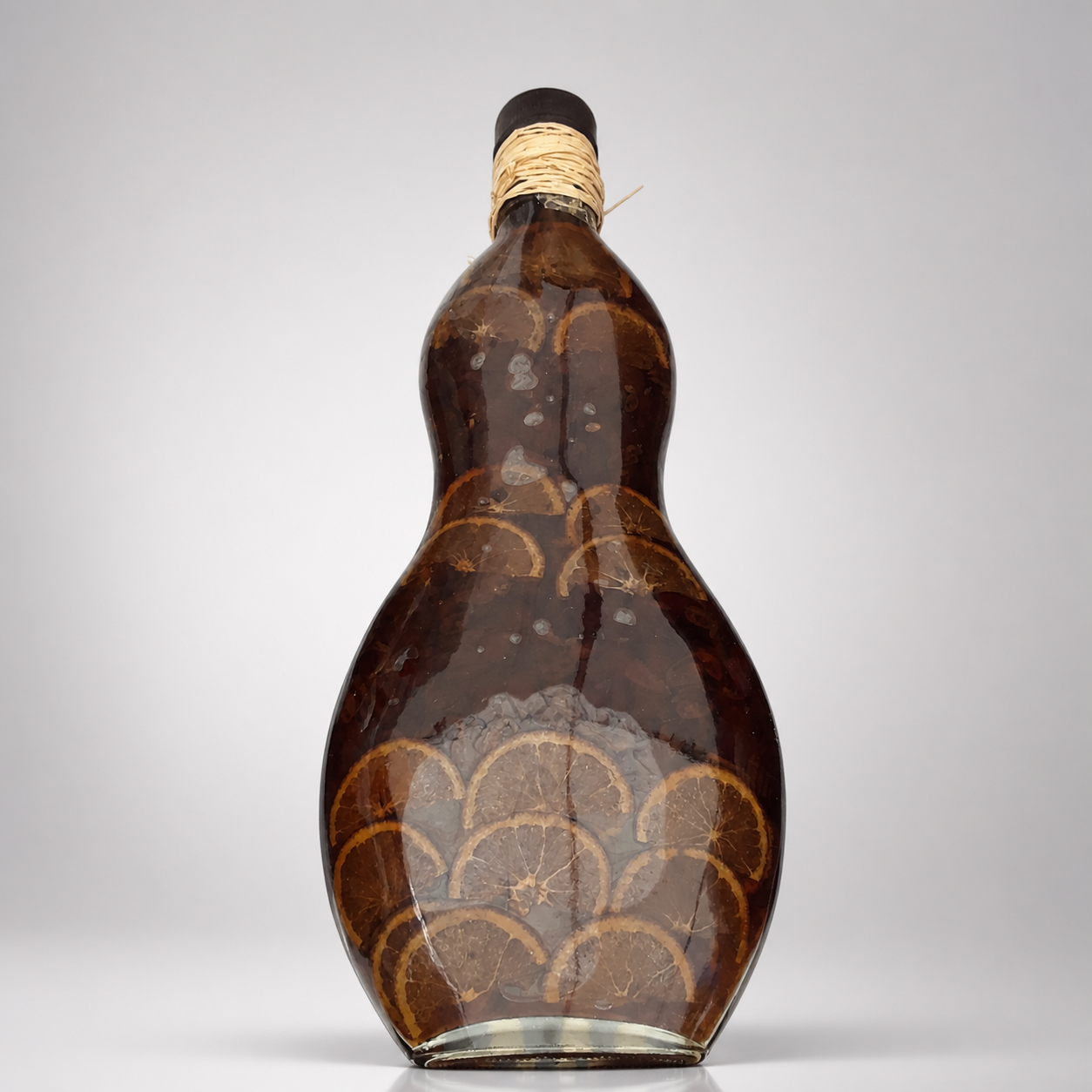 Decorative Glass Bottle with Preserved Citrus photo