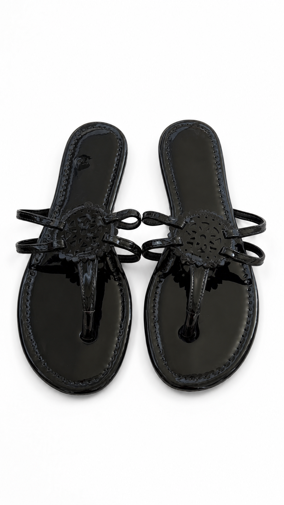 Black Patent Leather Sandals brand new never worn size 10