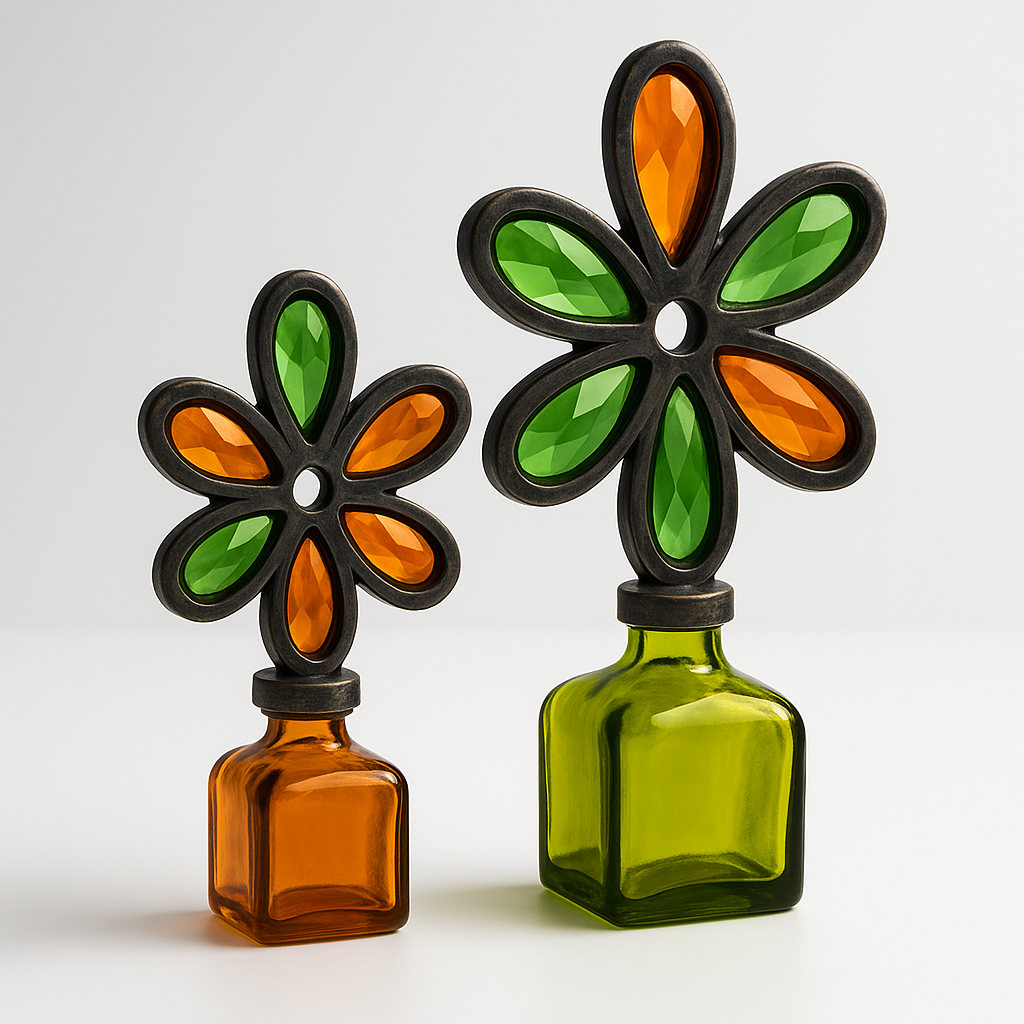 Stained Glass Flower Figurines