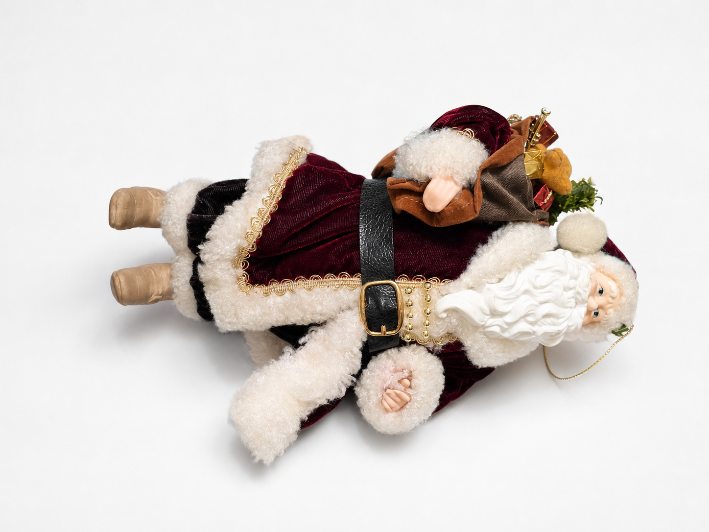 Santa Claus Plush Figure with Decorative Bag