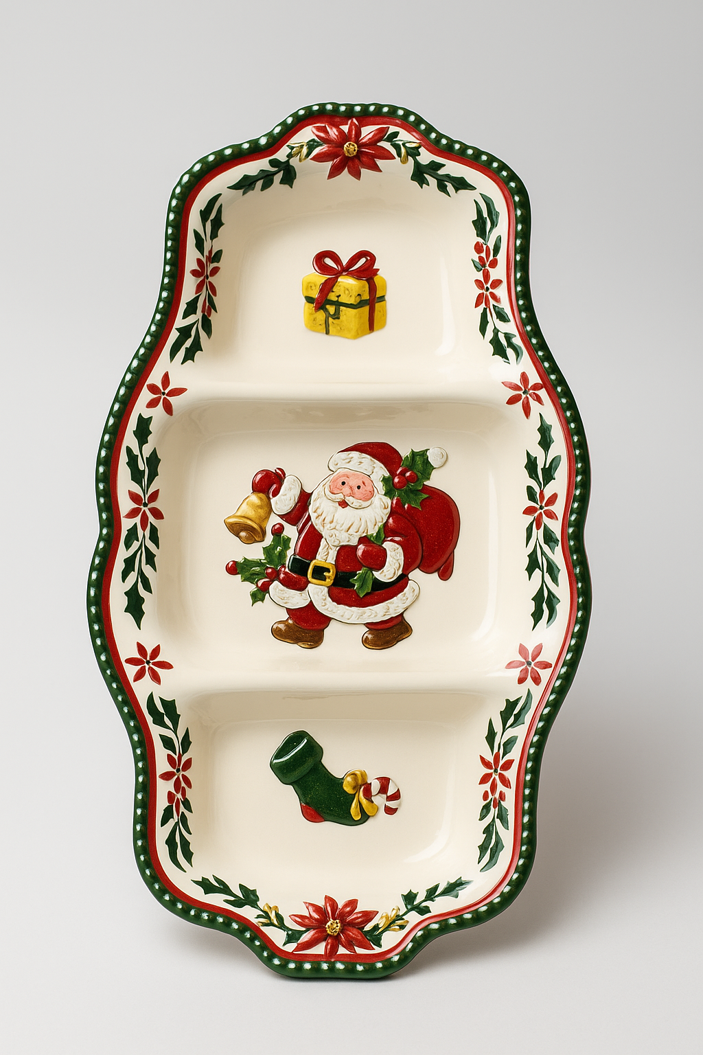Festive Christmas Divided Serving Dish
