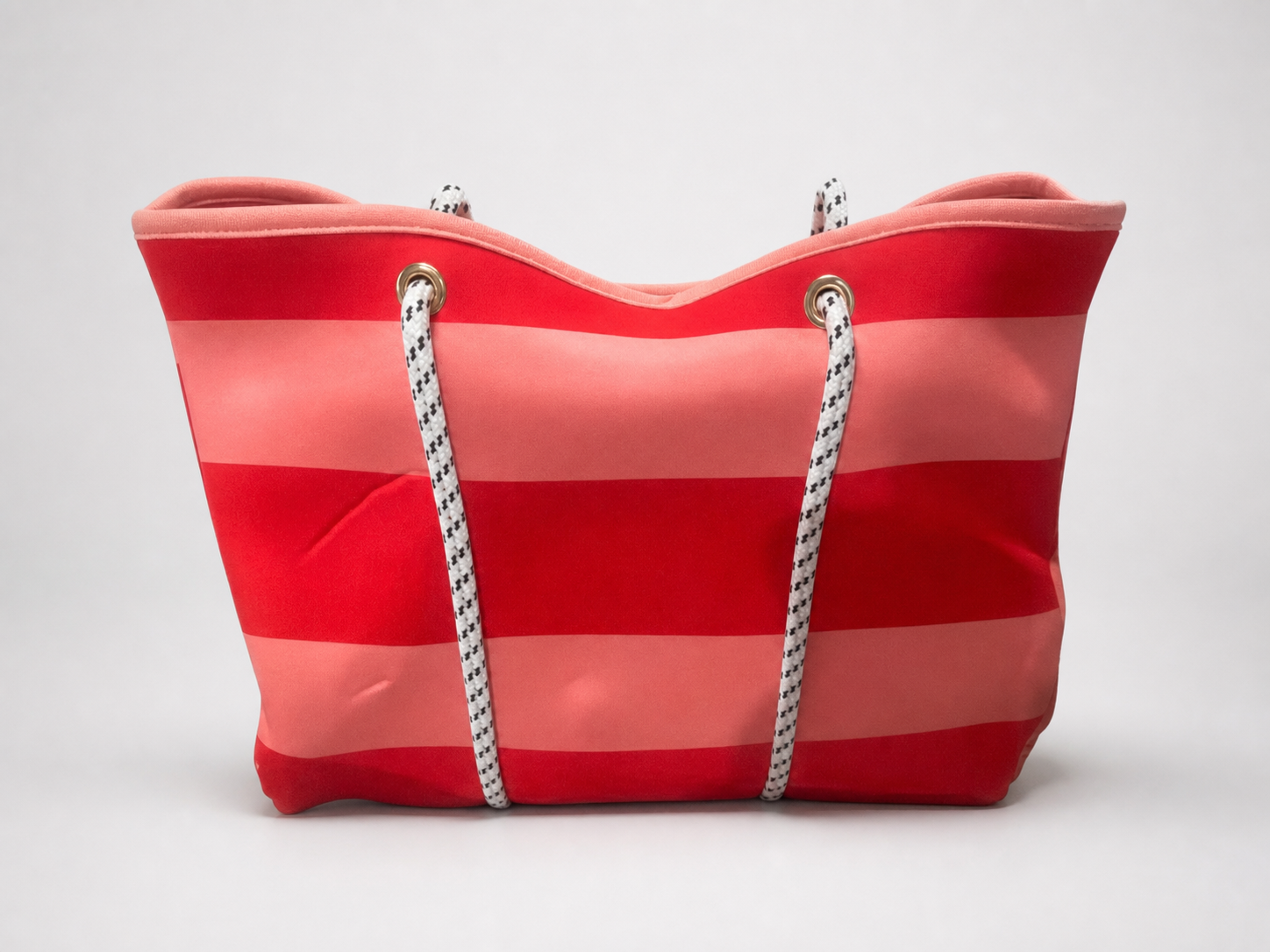 Colorful Striped Rope Handle Tote Bag