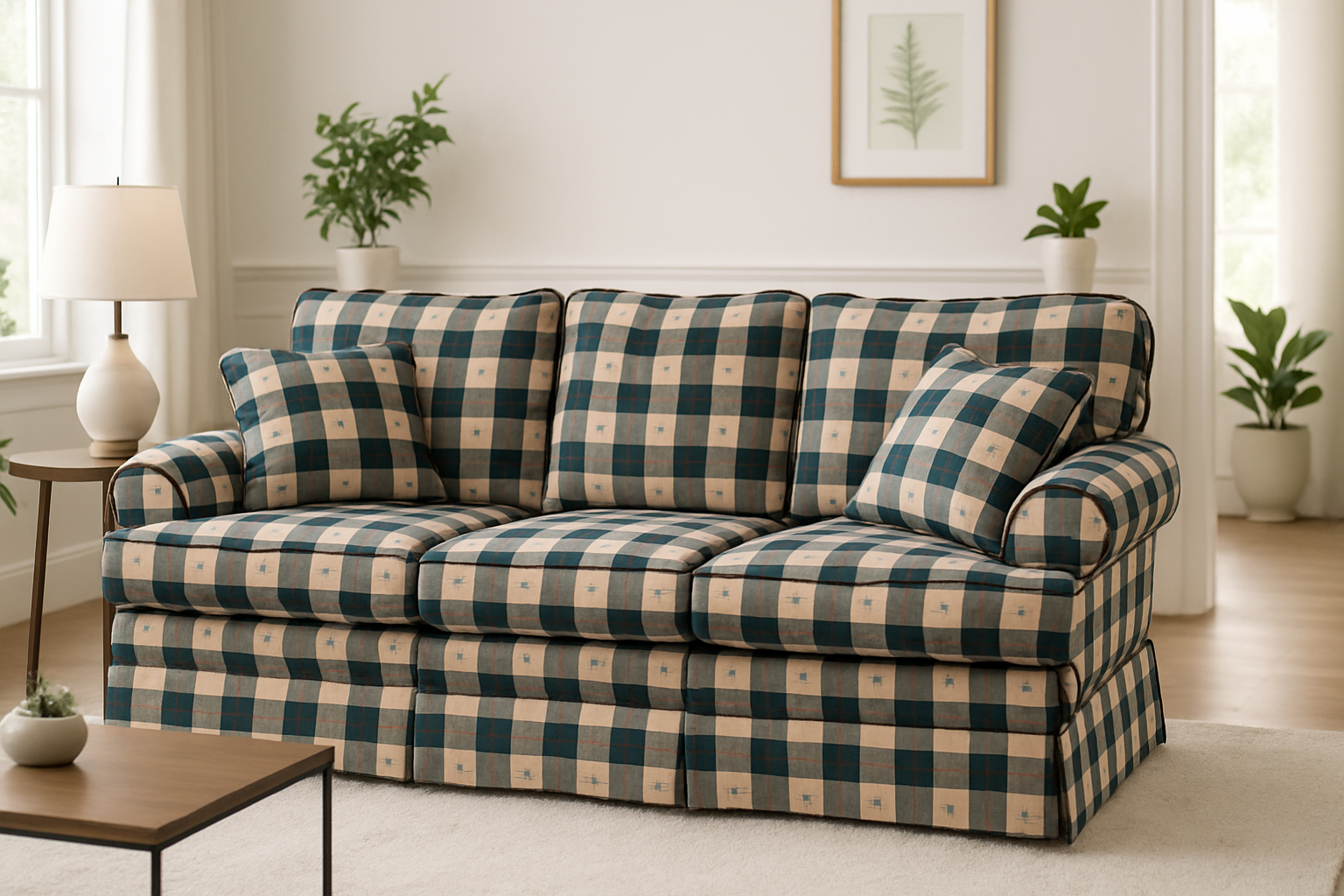 Plaid Patterned Sofa
