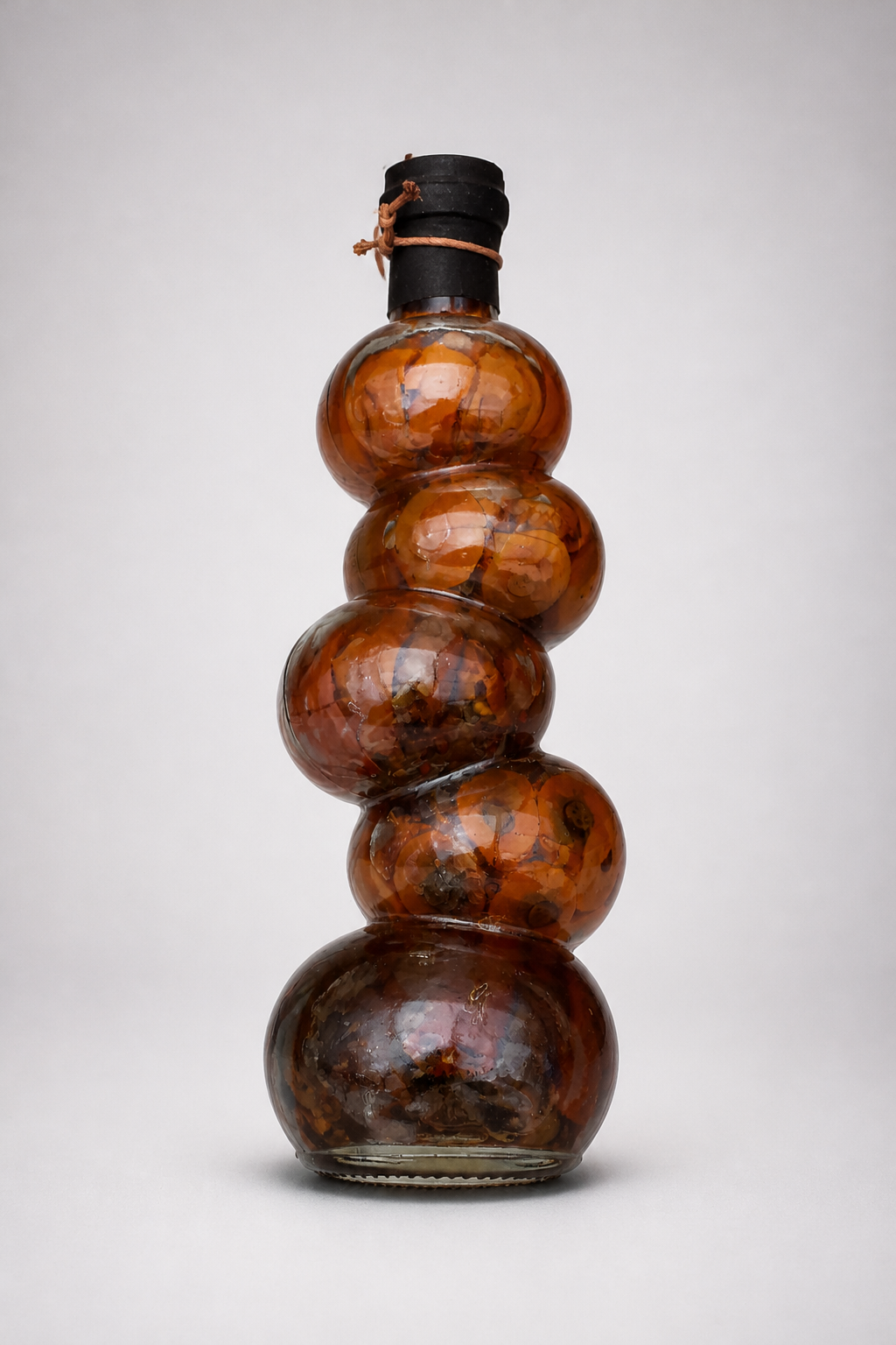 Unique Amber Glass Decorative Bottle photo