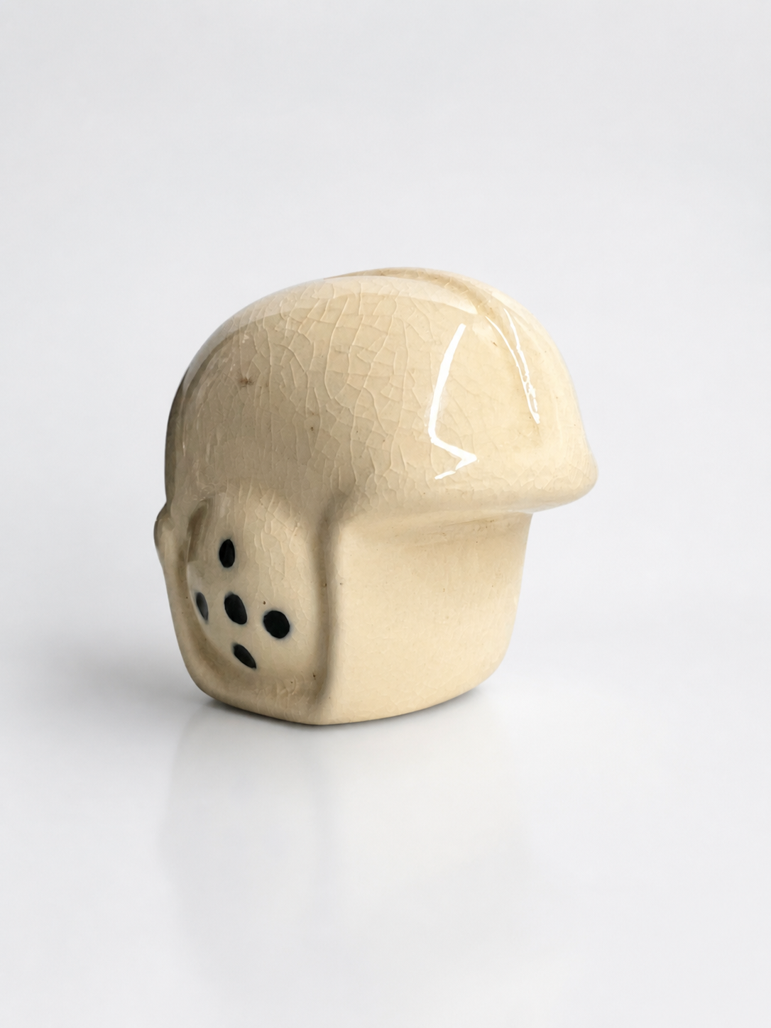 Cream Ceramic Helmet Planter