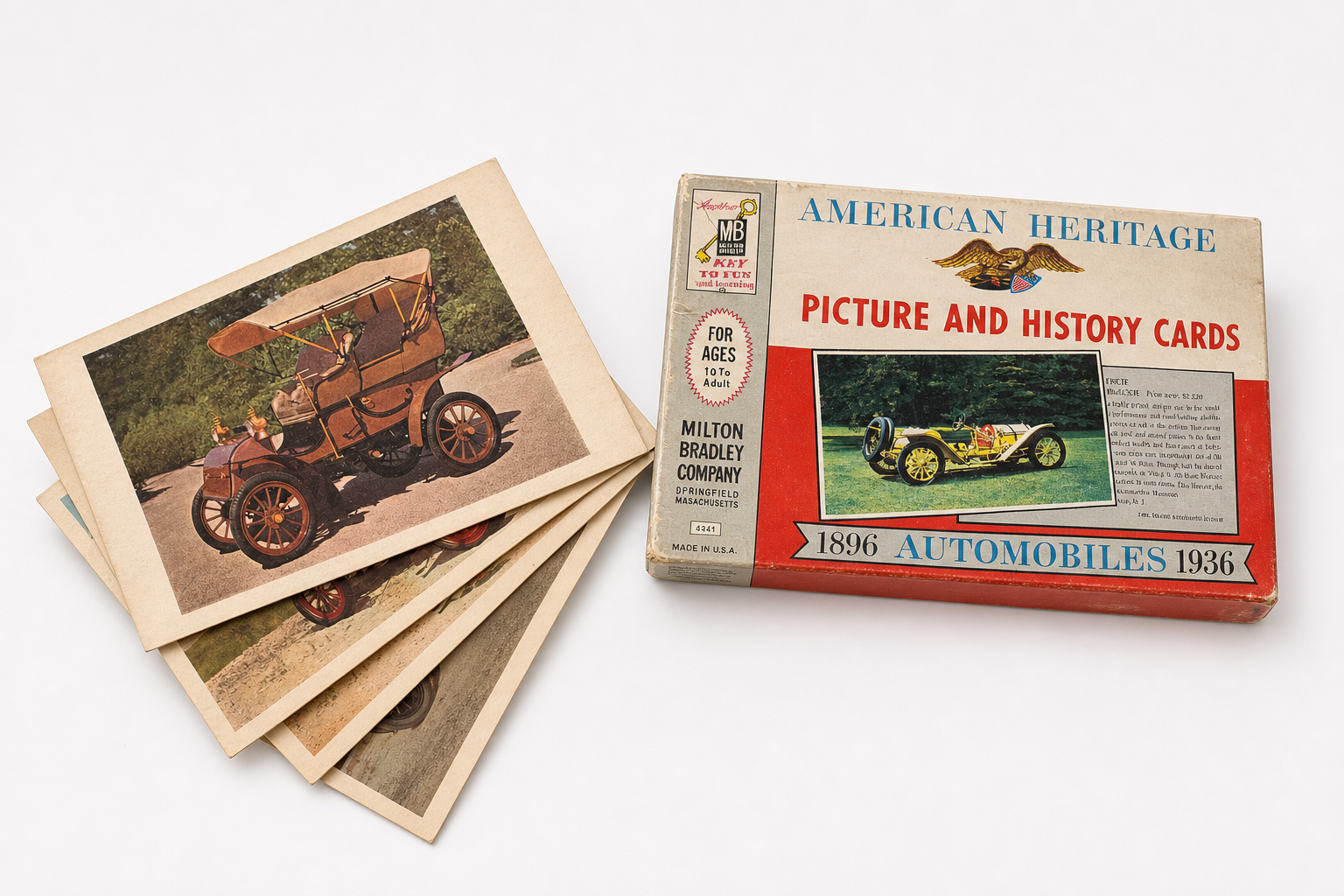 Milton Bradley American Heritage Picture and History Cards - 1896 Automobiles