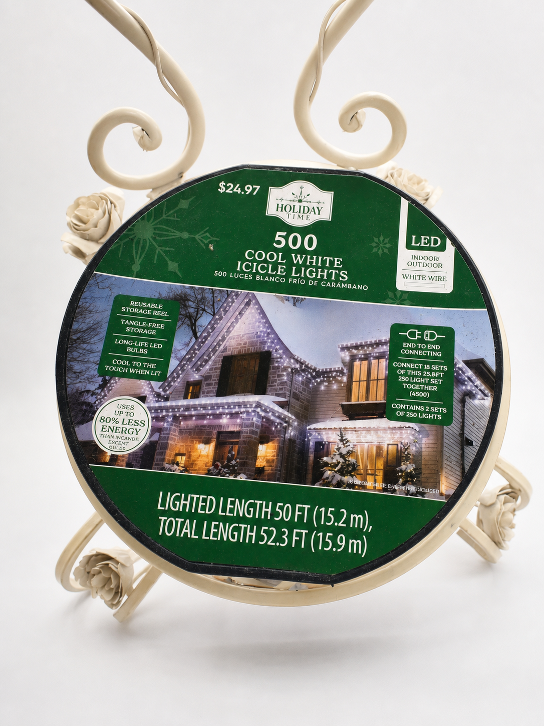 Holiday Time 500 Cool White LED Icicle Lights